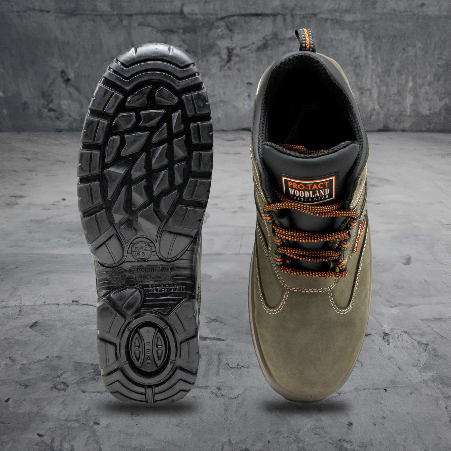 Image of WOODLAND Composite Toe Nubuck Leather Safety Shoe