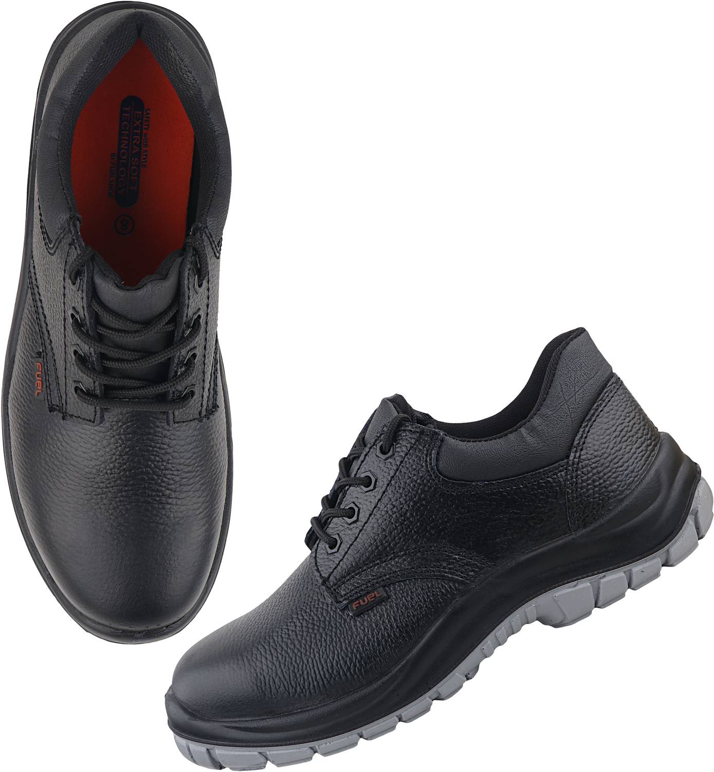 Fuel Steel Toe Grain Leather Safety Shoe Black - Image 1