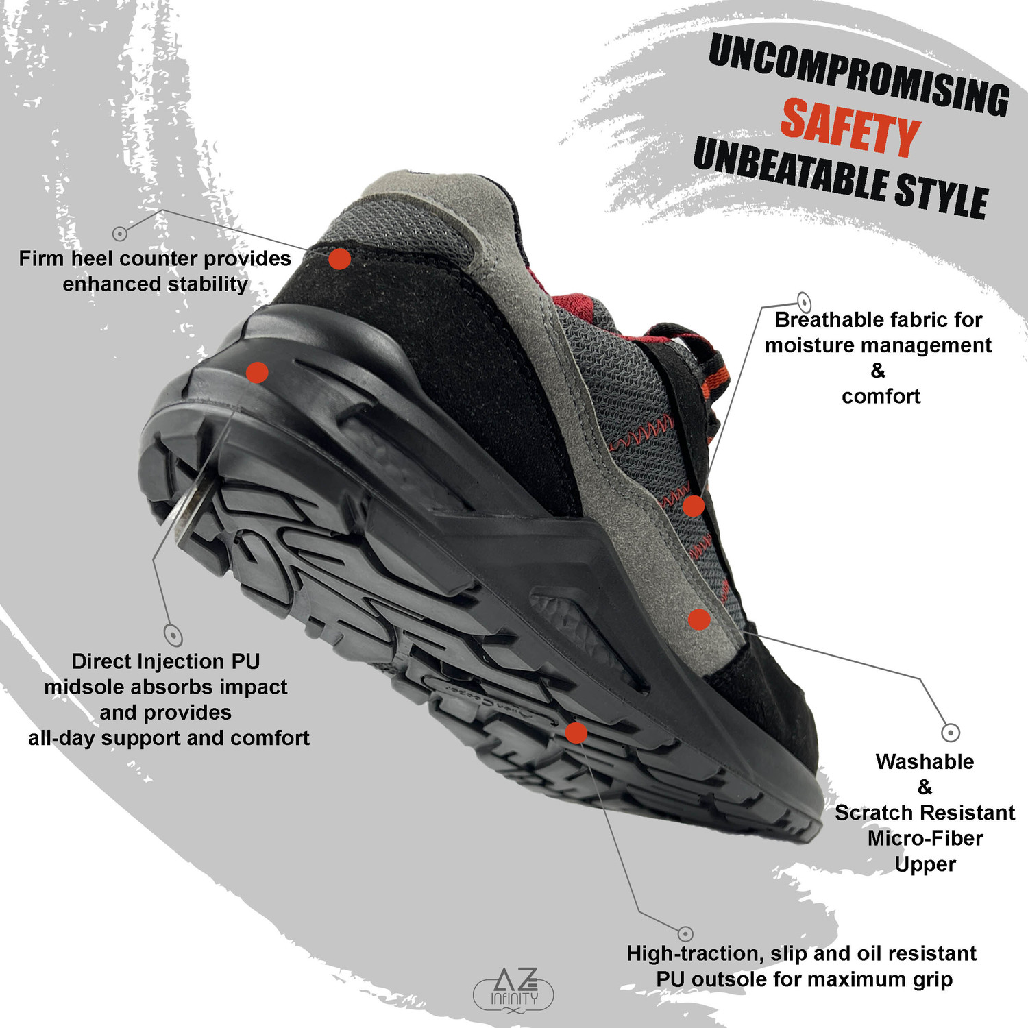 Image of Allen Cooper Steel Toe Leather Safety Shoe