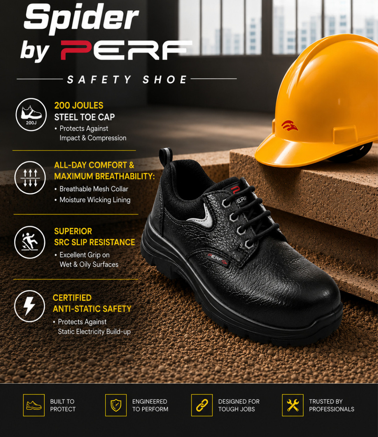 Image of Perf Steel Toe Leather Safety Shoe