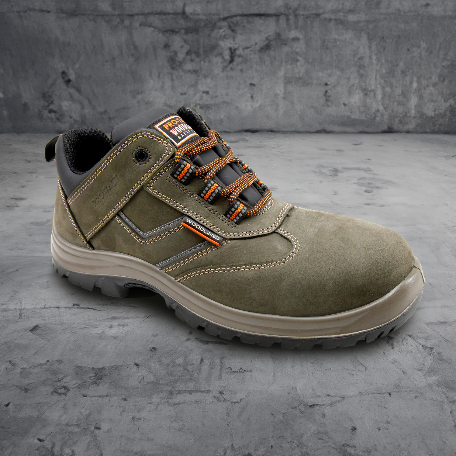 Image of WOODLAND Composite Toe Nubuck Leather Safety Shoe