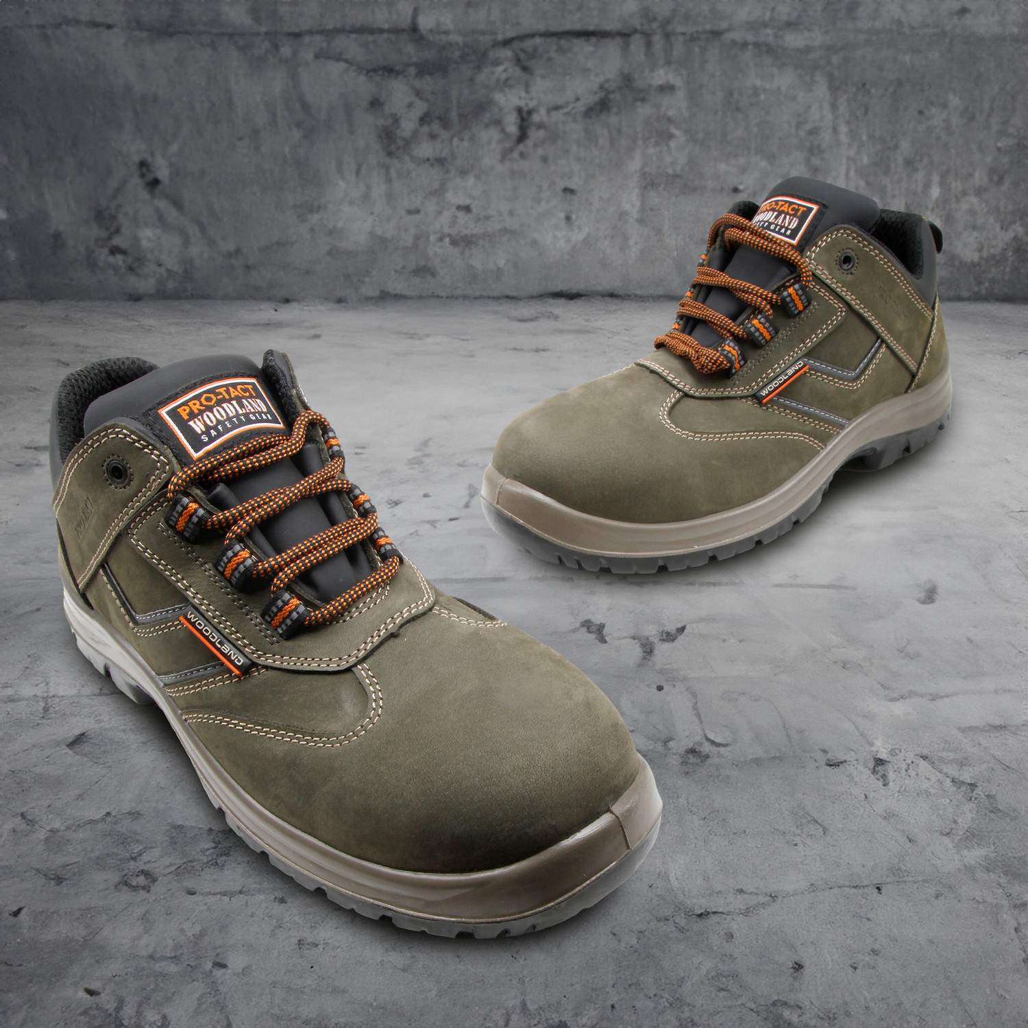 Image of WOODLAND Composite Toe Nubuck Leather Safety Shoe