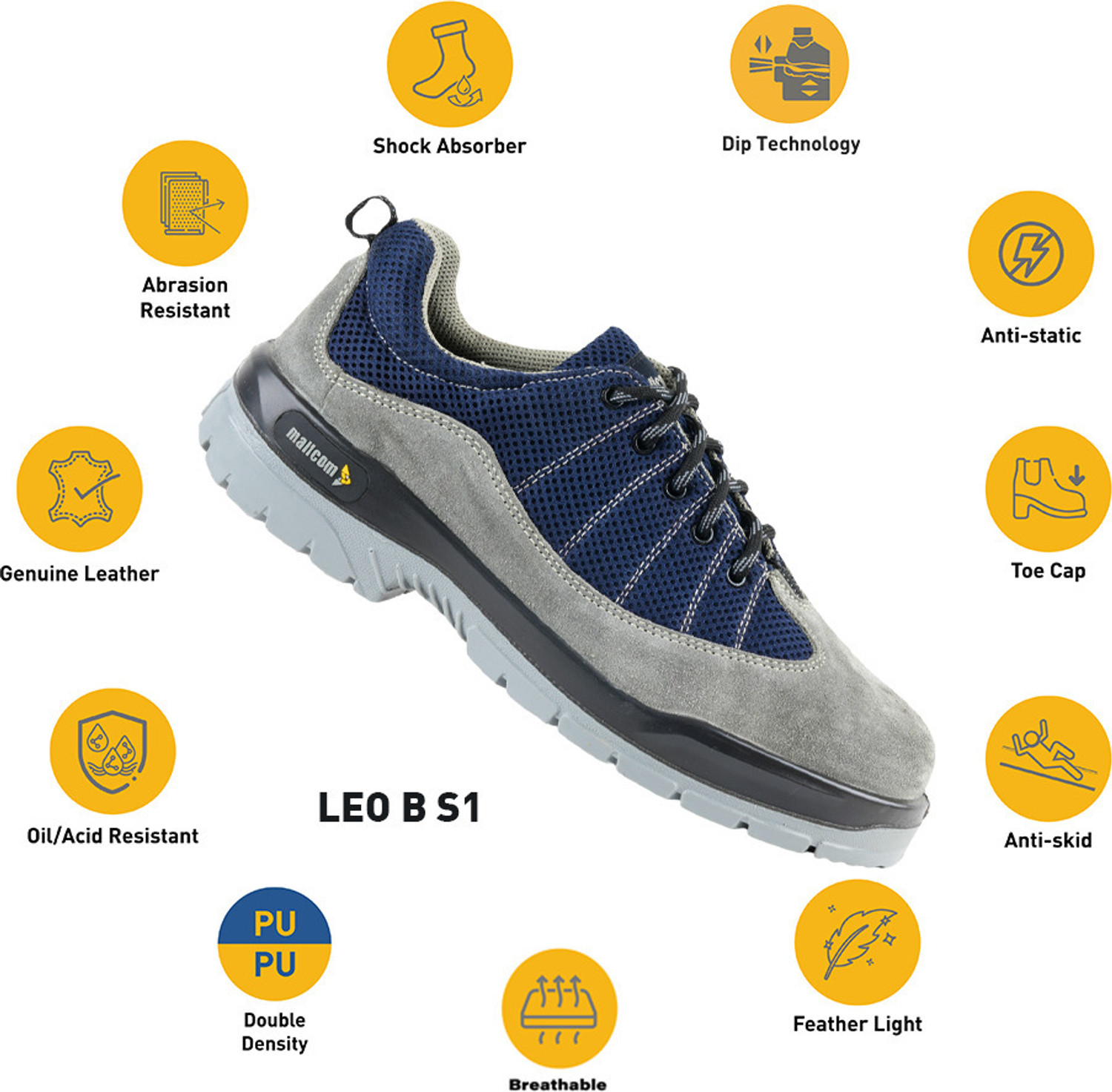 Image of Mallcom Steel Toe Suede Safety Shoe