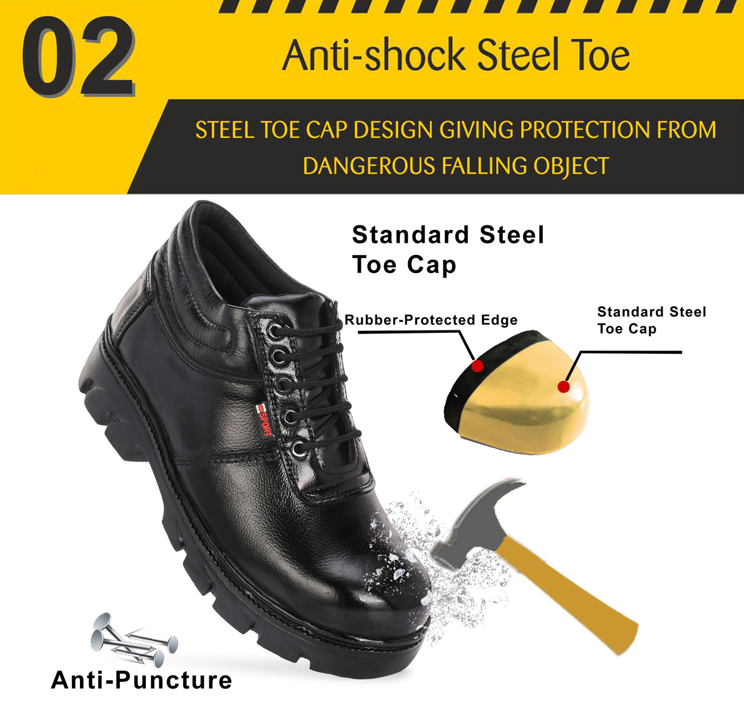 Image of Joker Steel Toe Genuine Leather Safety Shoe