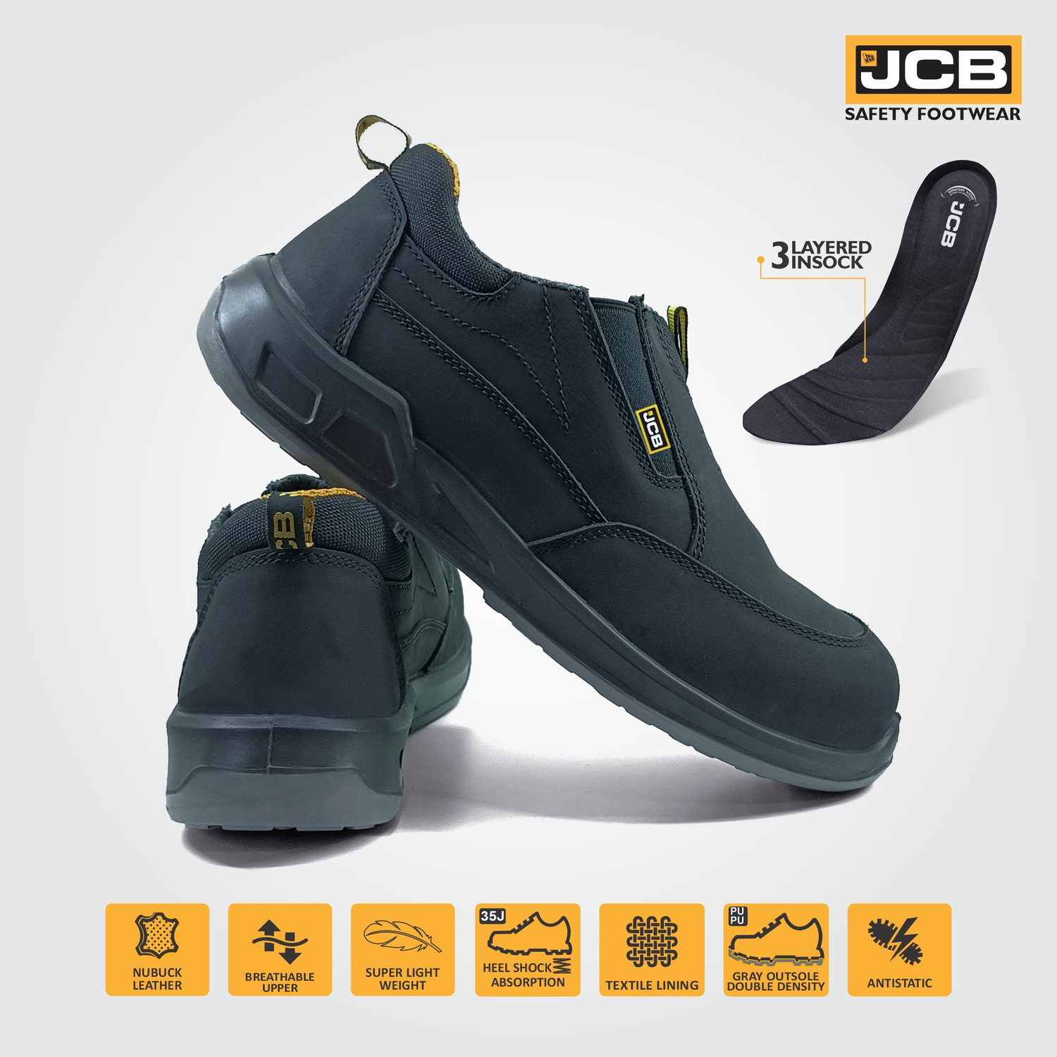 Image of JCB Steel Toe Nubuck Leather Safety Shoe