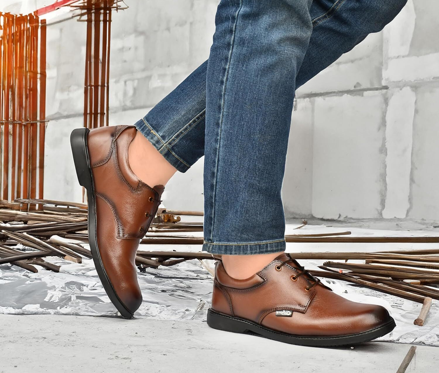 Image of stonix Steel Toe Leather Safety Shoe