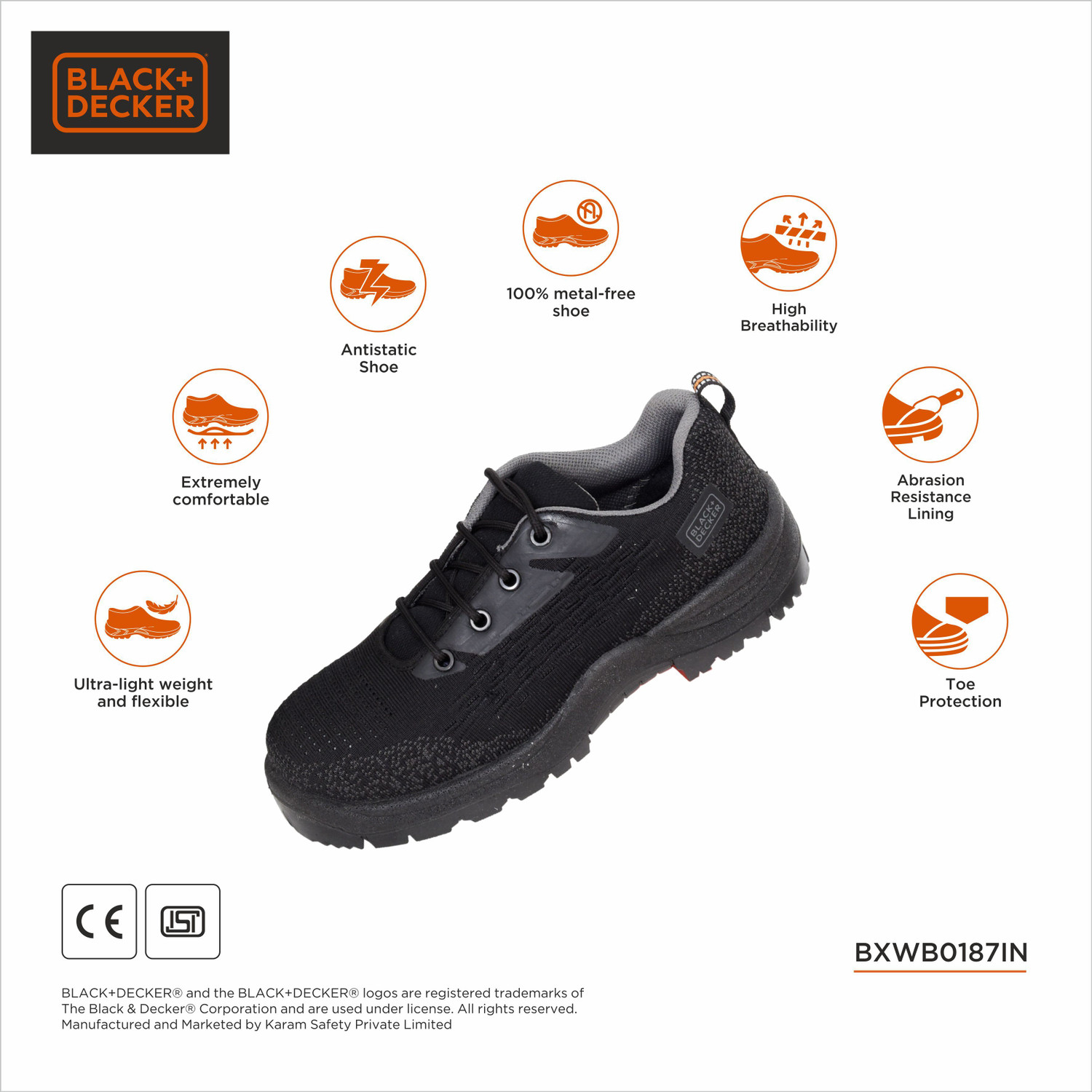 Image of BLACK+DECKER Composite Toe Fabric Safety Shoe