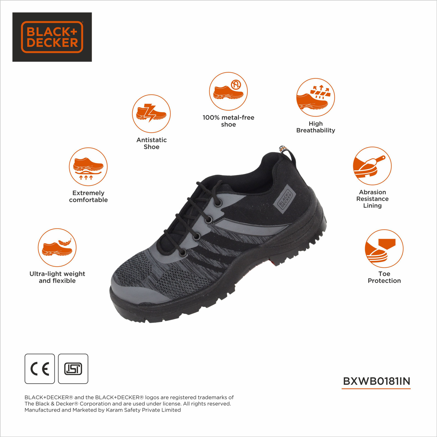 Image of BLACK+DECKER Composite Toe Fabric Safety Shoe