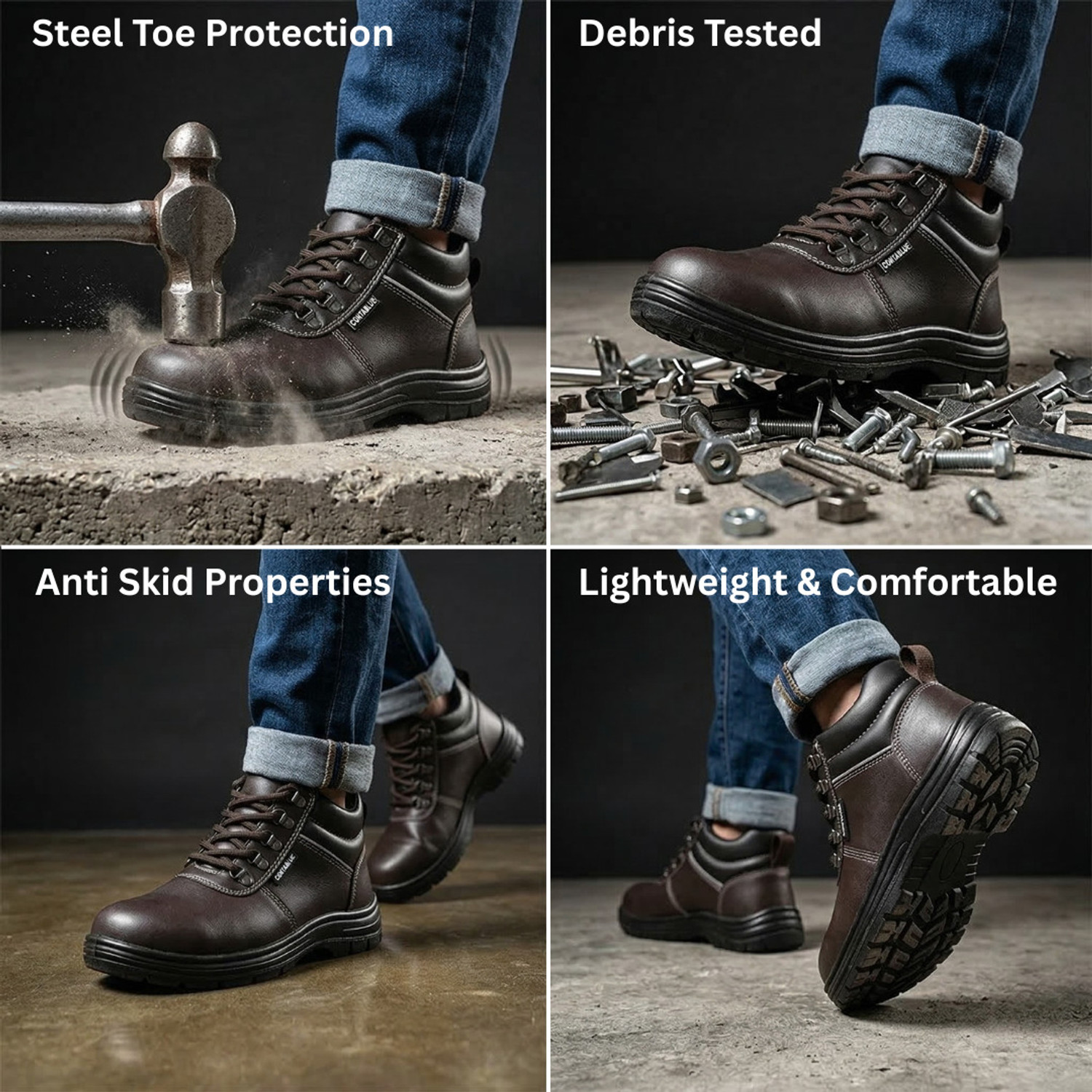 Image of Contablue Steel Toe Grain Leather Safety Shoe