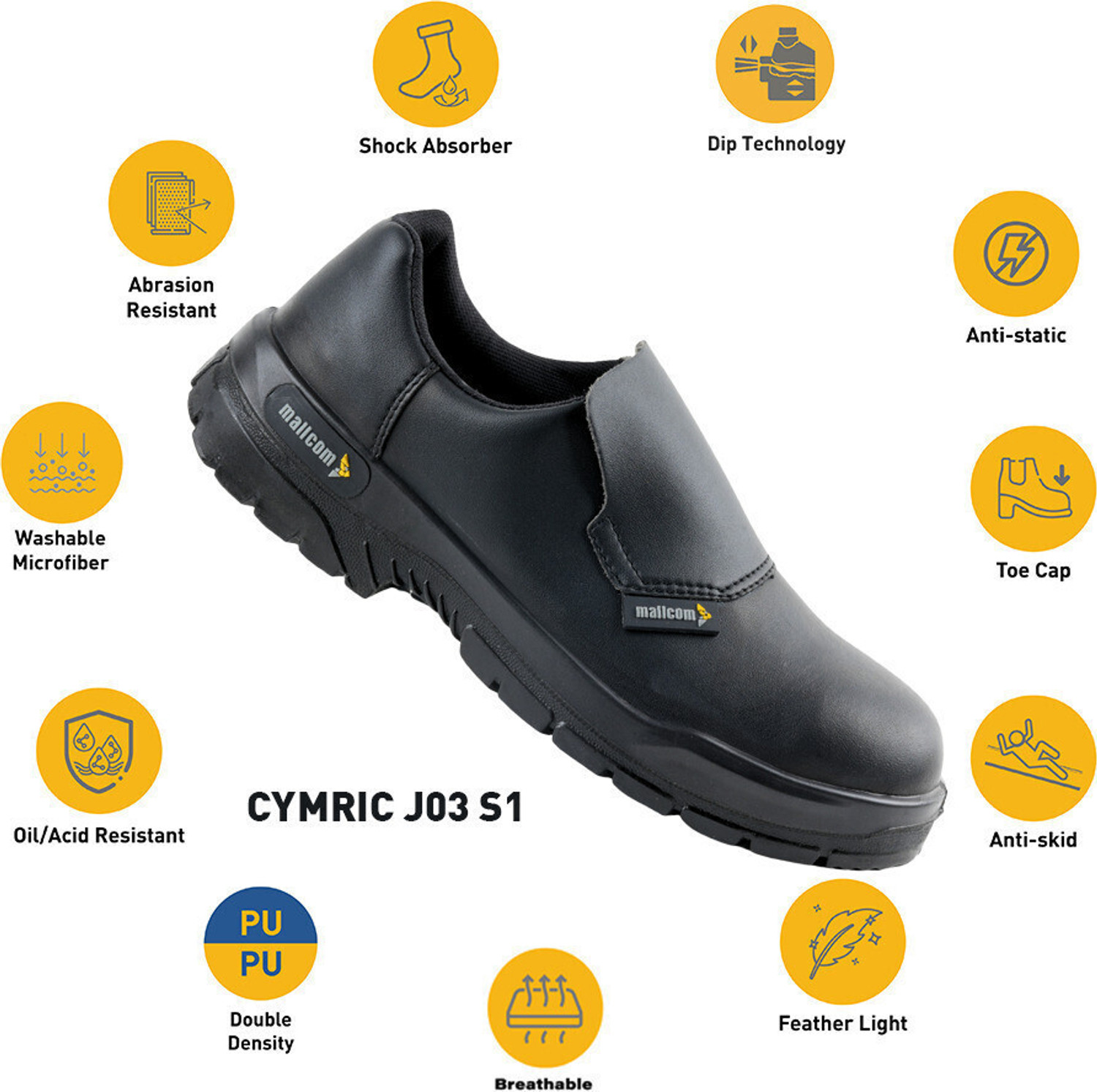 Image of Mallcom Steel Toe PU (Polyurethane) Safety Shoe