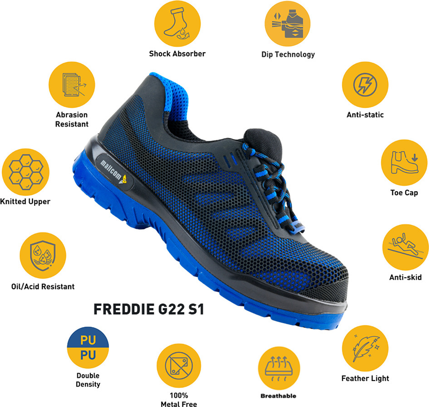 Image of Mallcom Steel Toe Polyester Safety Shoe
