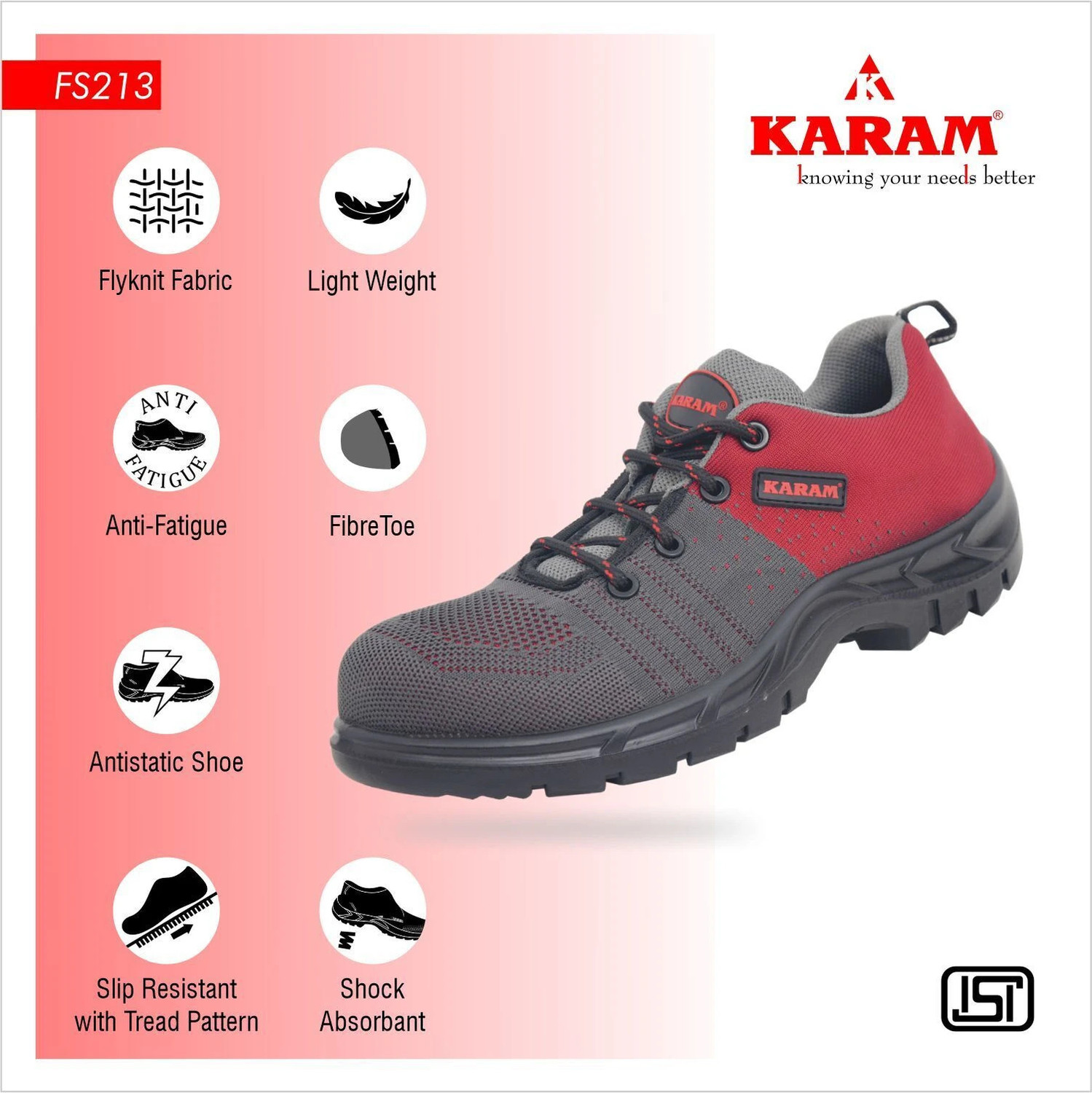 Image of Karam Composite Toe Fabric Safety Shoe