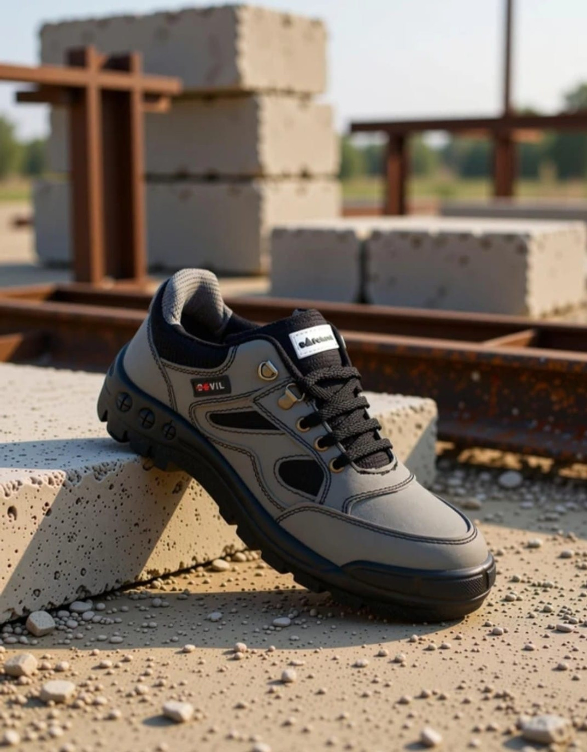 Image of Safehawk Steel Toe Leather, Synthetic Leather, PVC Safety Shoe