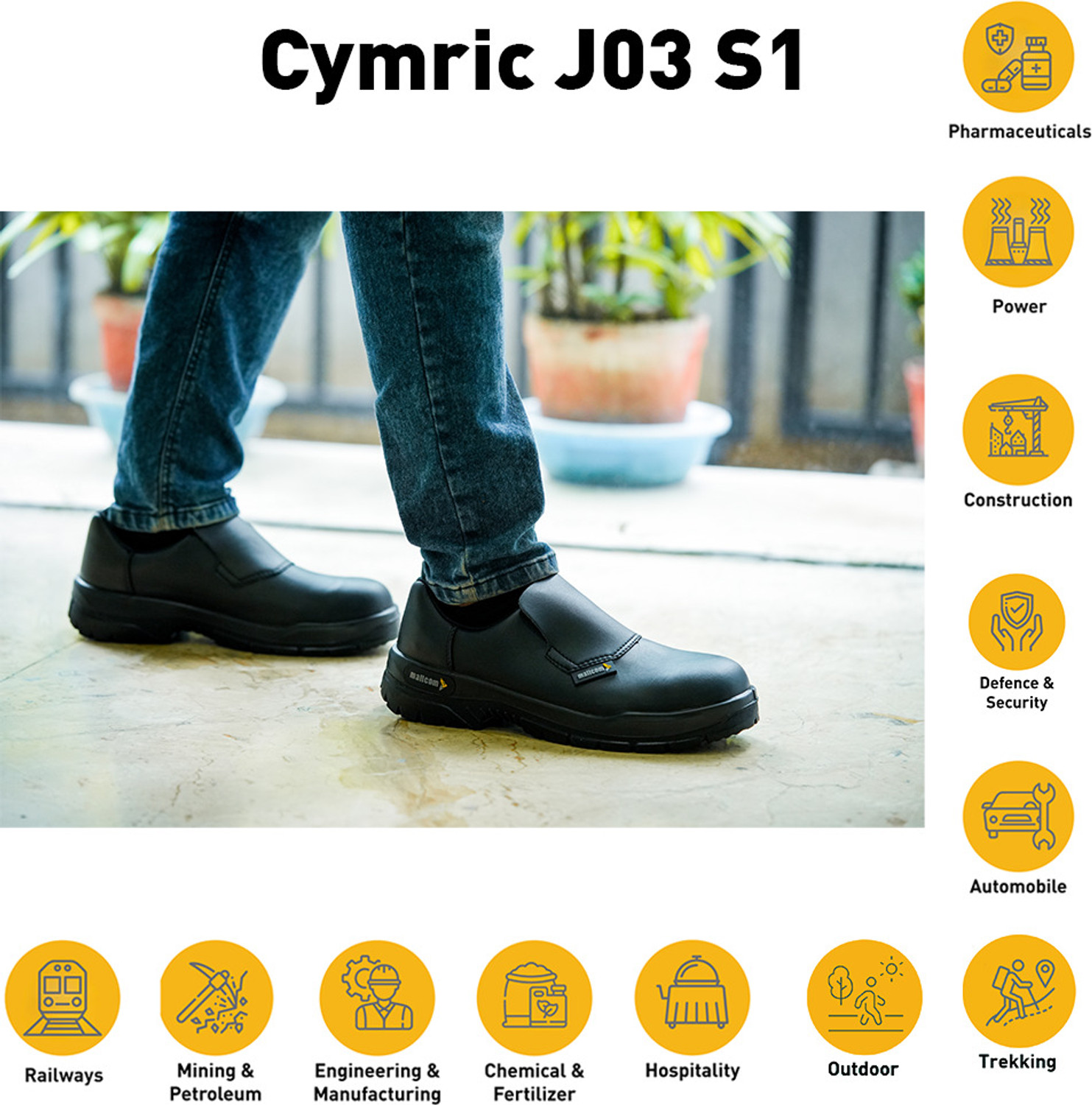 Image of Mallcom Steel Toe PU (Polyurethane) Safety Shoe