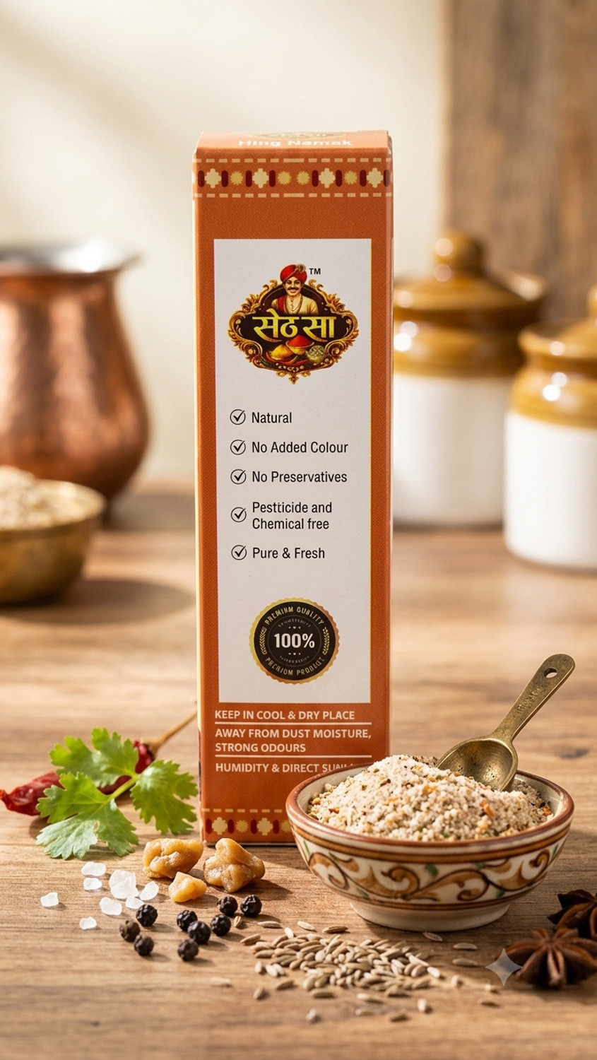 Image of SETH SA : SETH ka shrest Sethsa Tasty Namak Hing Flavour (100g) | Spiced Seasoning Salt with Premium Flavored Salt