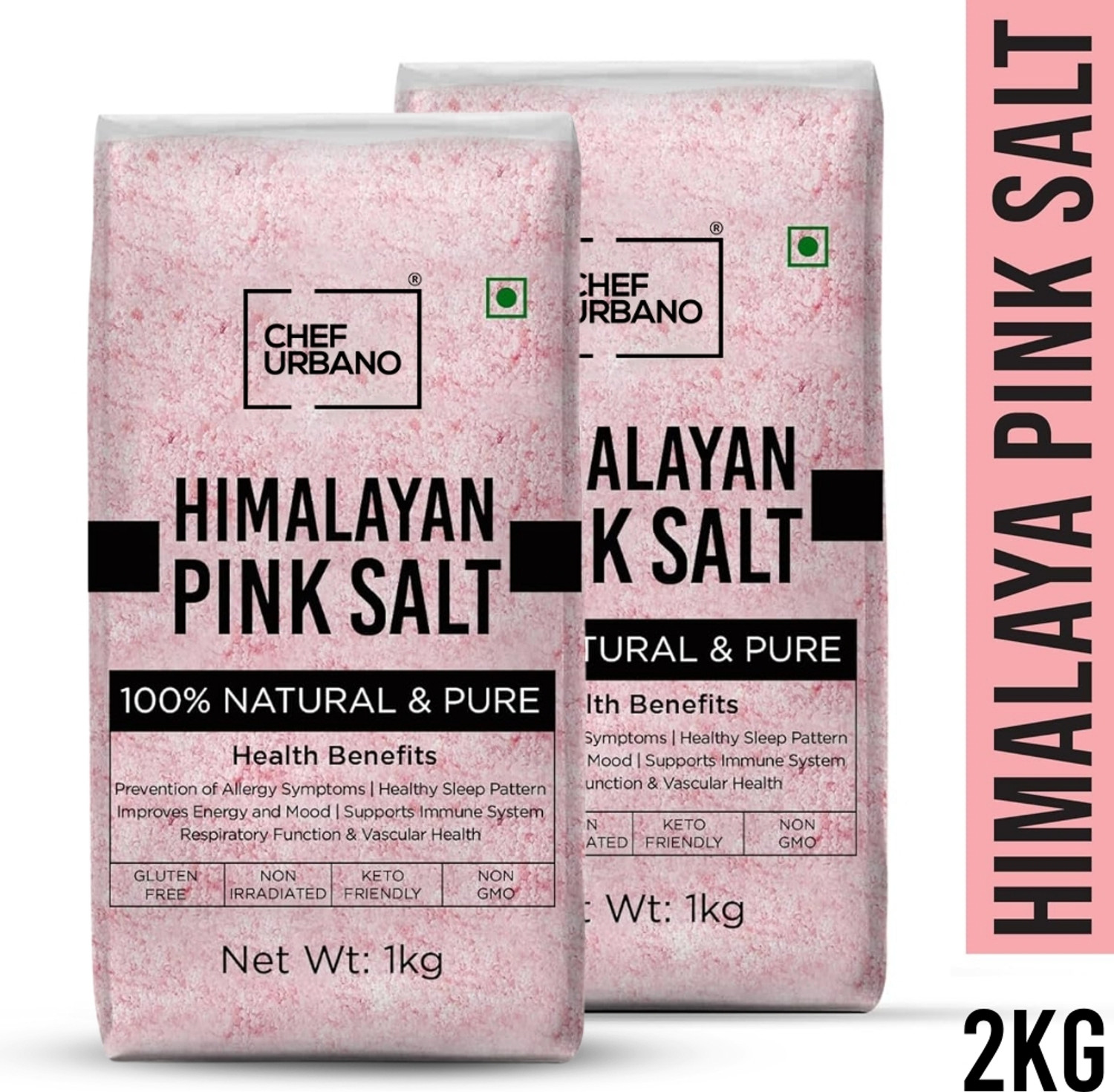 Image of Chef Urbano Himalayan Pink Salt 1 Kg * 2 Rock Salt