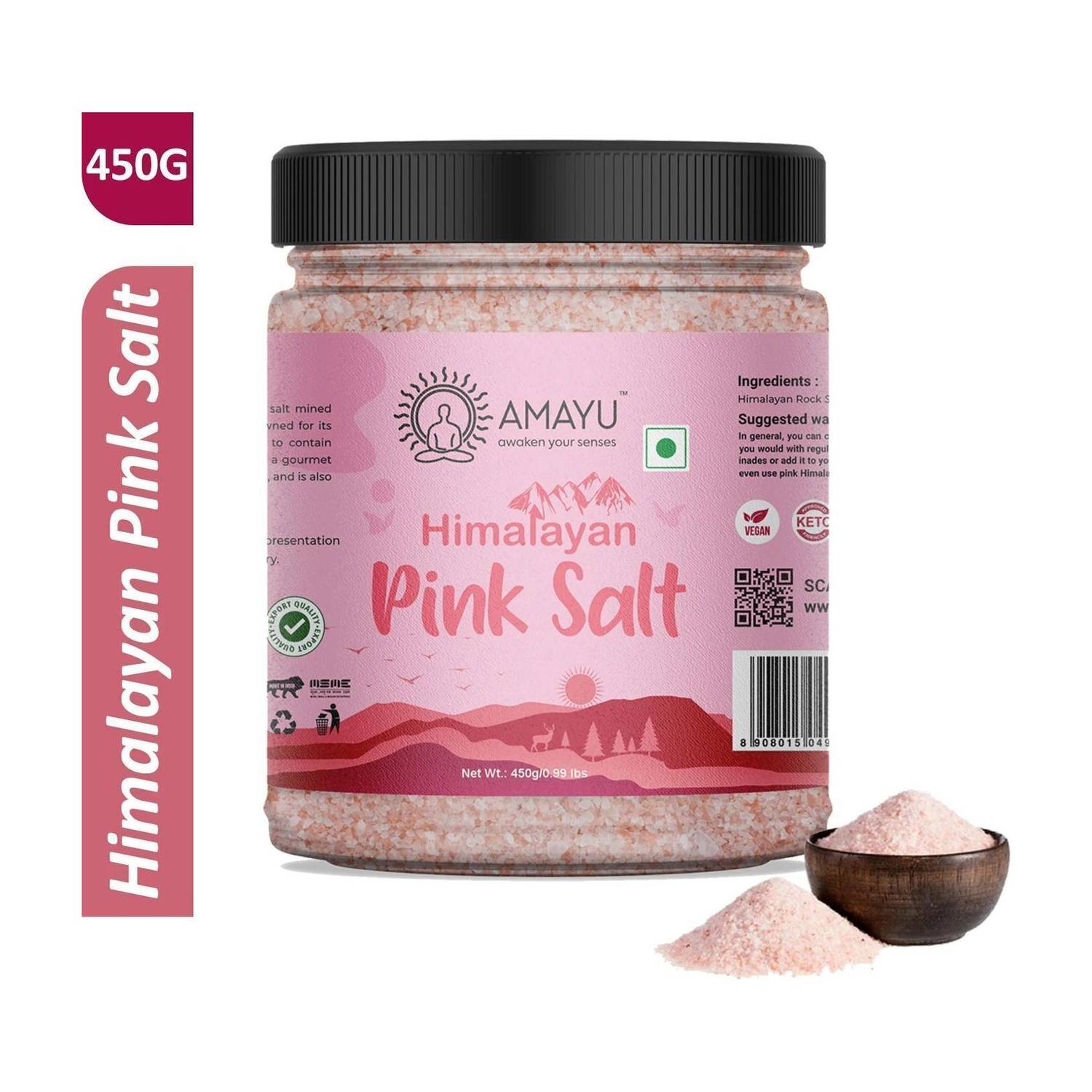 AMAYU Natural Flavor Enhancer Namak |Pure Gourmet Quality Himalayan Pink Salt