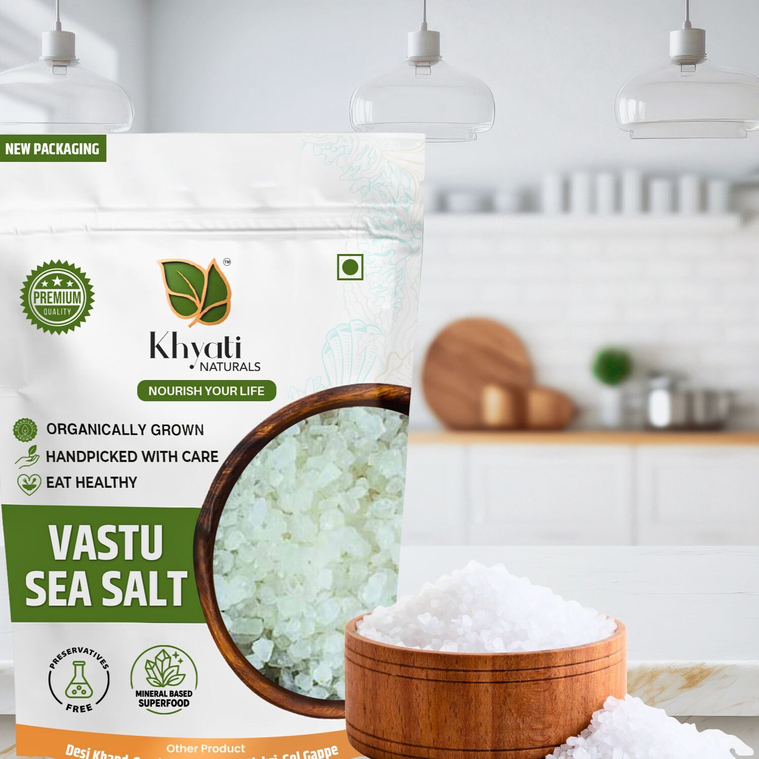 Image of Khyati Naturals Vastu Ocean Crystals | Removes Negativity & Nazar Dosh | Aura Cleansing Namak Sea Salt