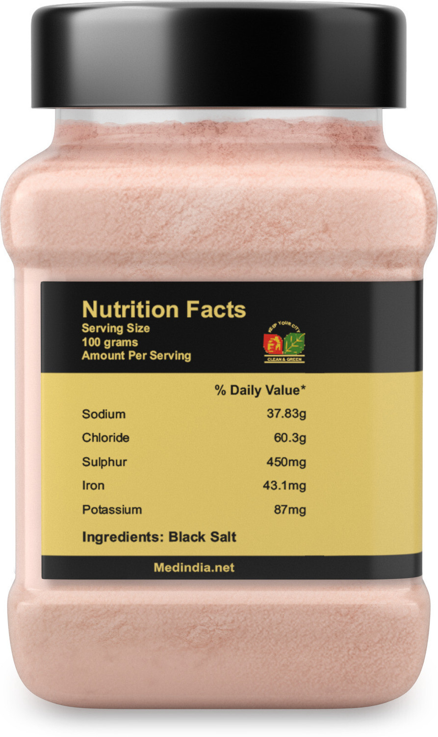Image of Divit Rock Black Salt Powder Kala Namak Non-Iodized for Weight Loss & Healthy Cooking Black Salt
