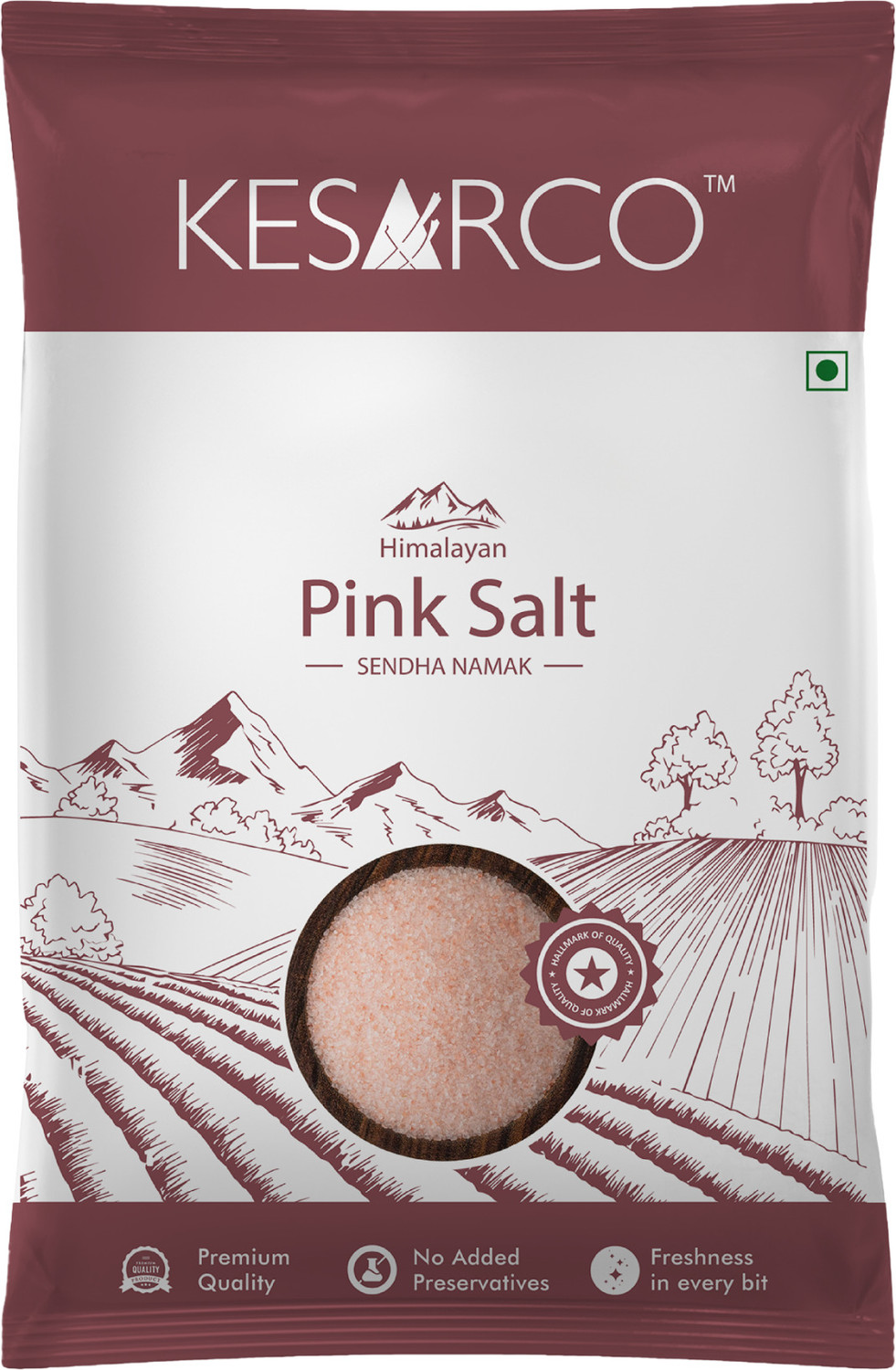Image of KESARCO Pink Salt, Rich in Iron, Potassium and Calcium Himalayan Pink Salt