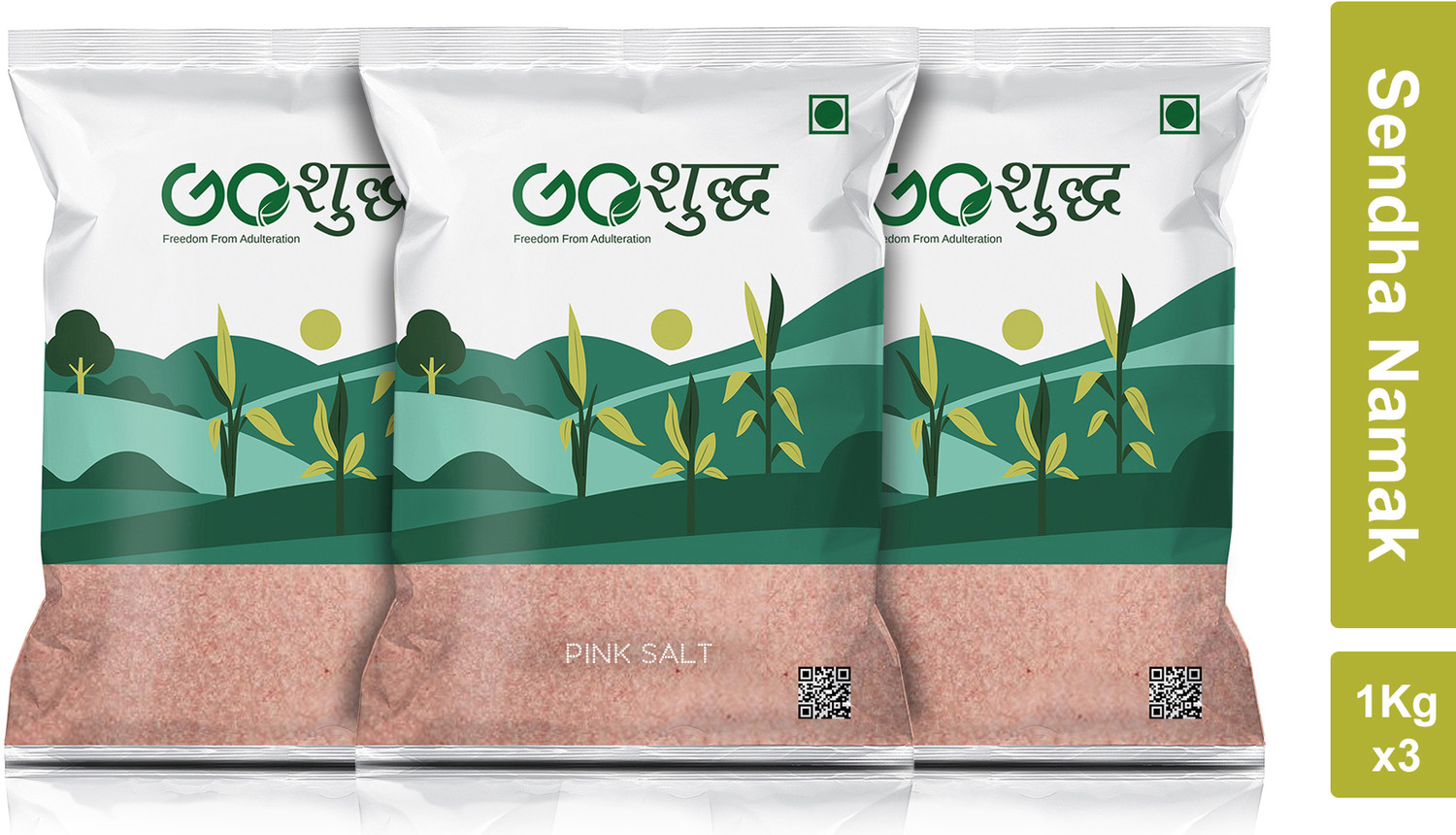 Image of Goshudh Premium Quality Pink Salt (Sendha Namak)-1Kg (Pack Of 3) Himalayan Pink Salt