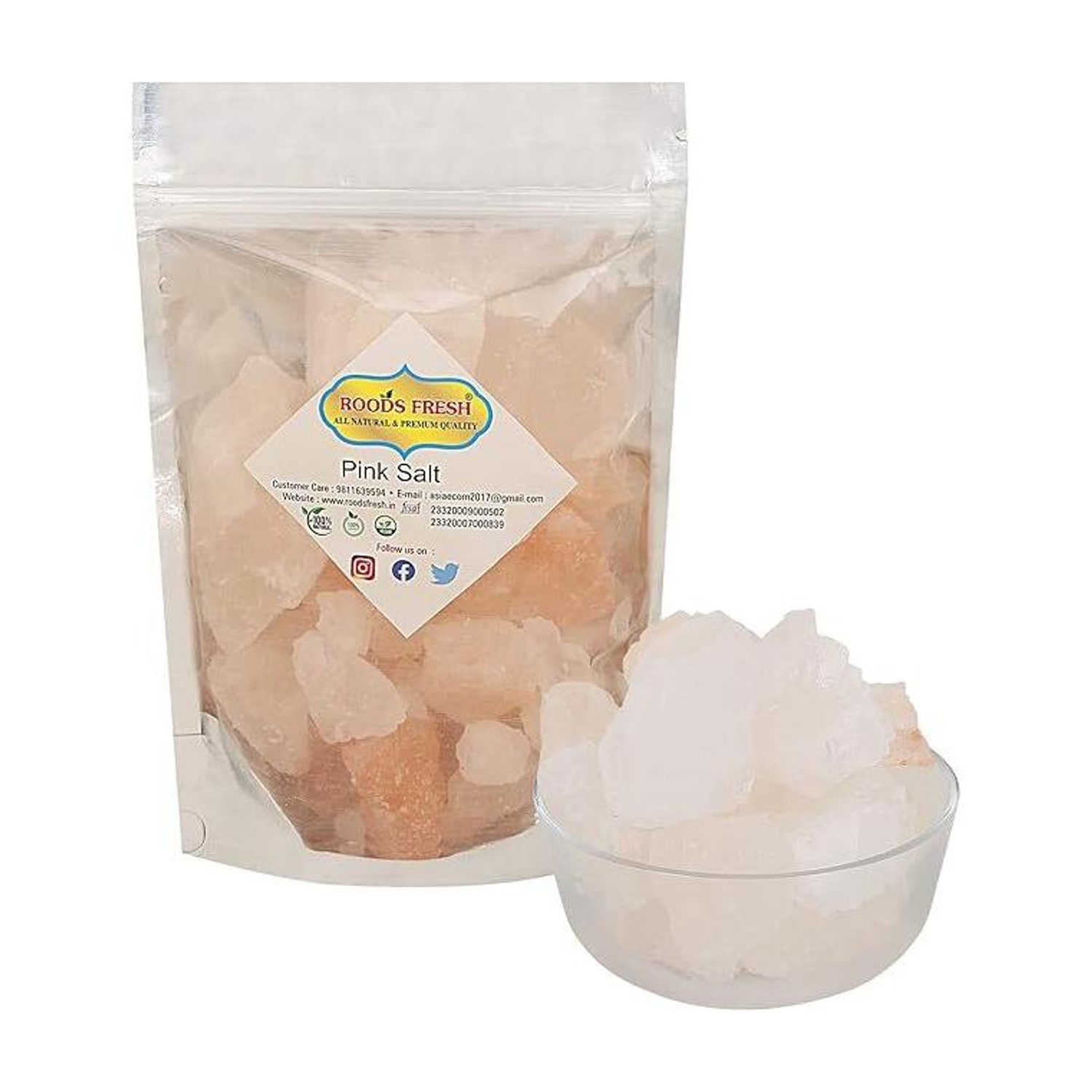 Image of Roods Fresh Rock Salt | Sendha Namak Whole Crystal | Lahori Namak Chunks Rock Salt