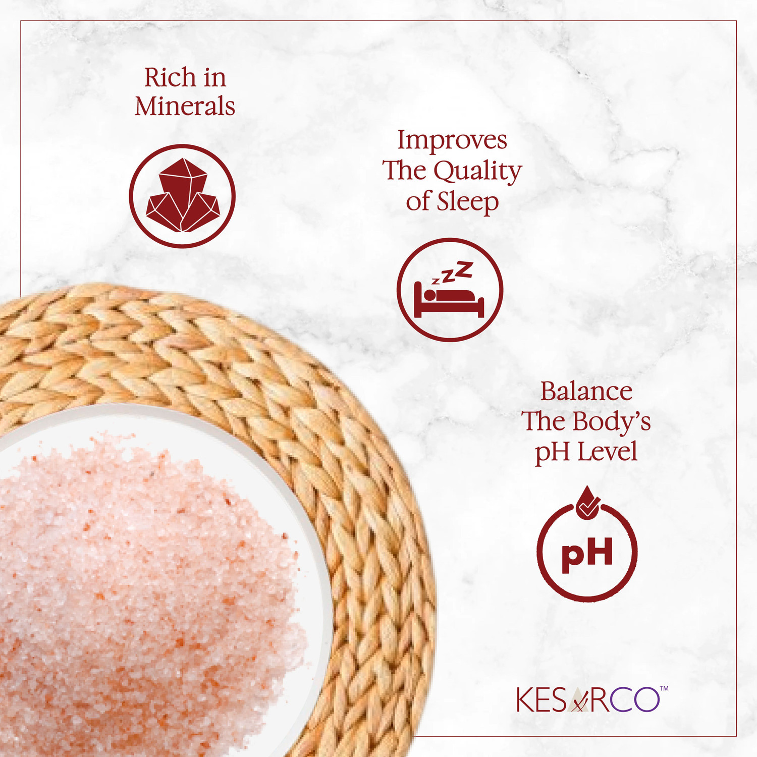 Image of KESARCO Pink Salt, Rich in Iron, Potassium and Calcium Himalayan Pink Salt