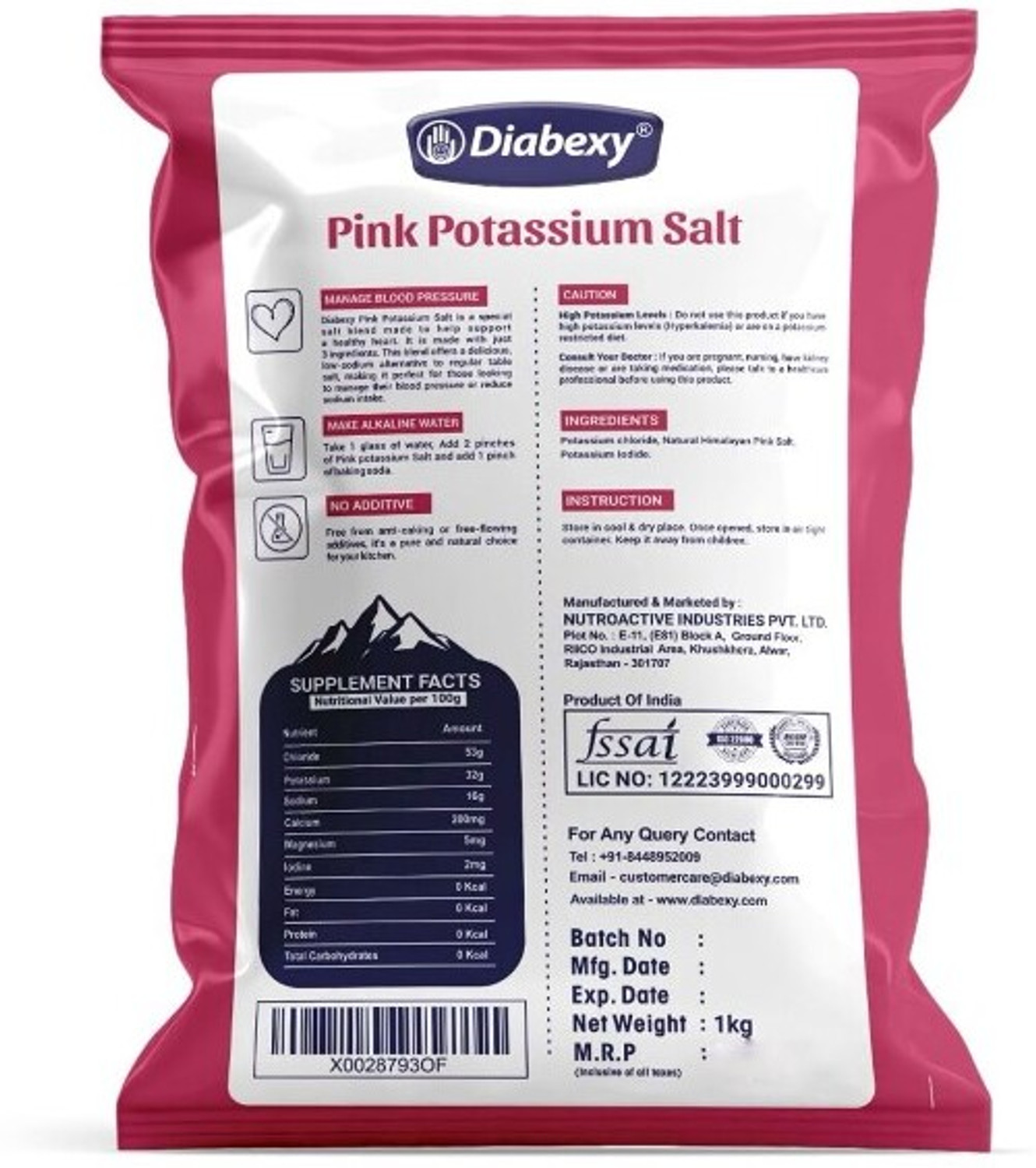 Image of Diabexy Pink Potassium Salt Himalayan Pink Salt