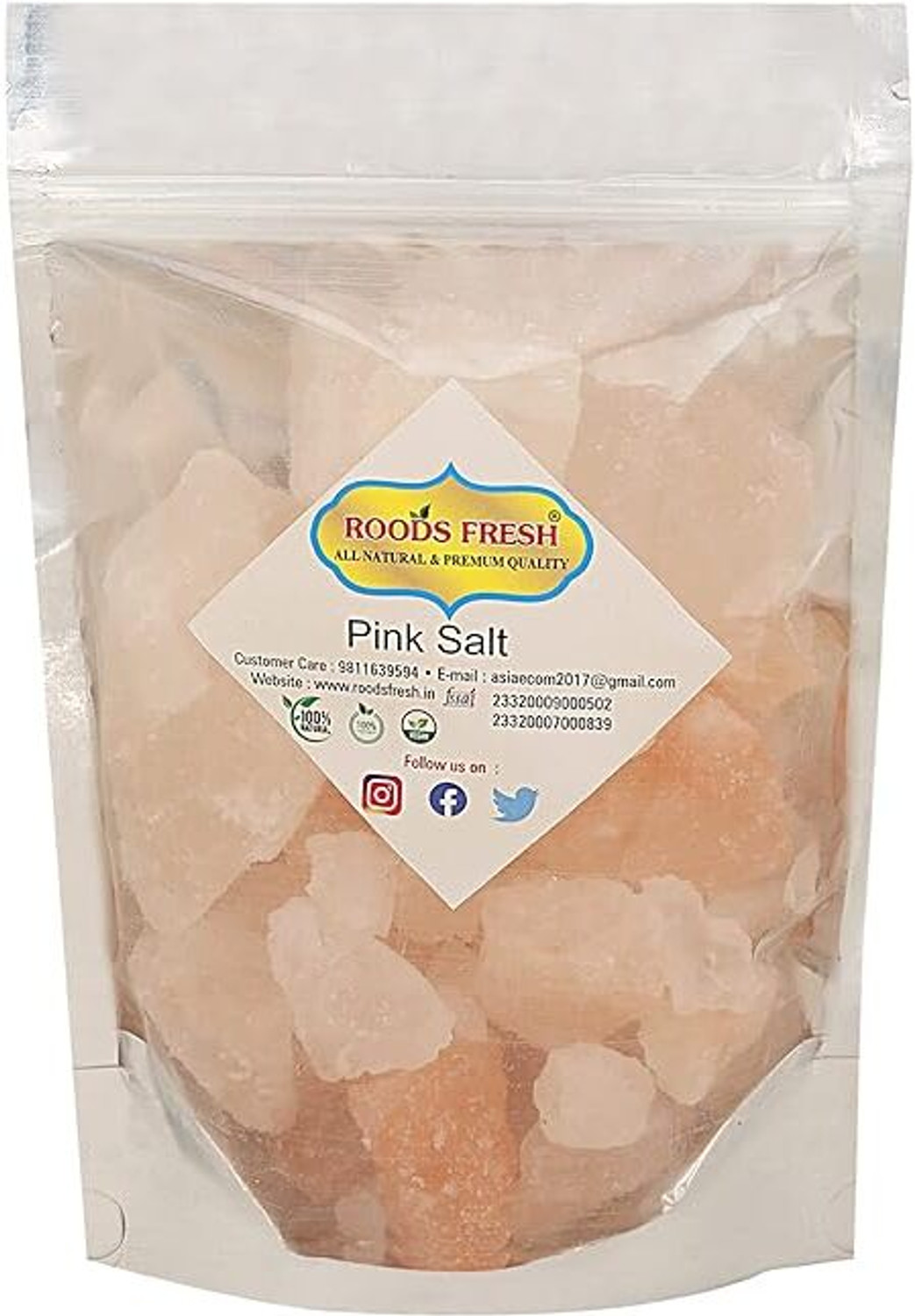 Image of Roods Fresh Rock Salt | Sendha Namak Whole Crystal | Lahori Namak Chunks Rock Salt