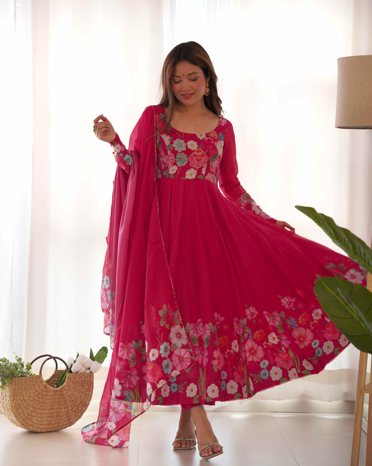 Image of Krishiv Textile Woven Kurta, Trouser /Pant & Dupatta Set