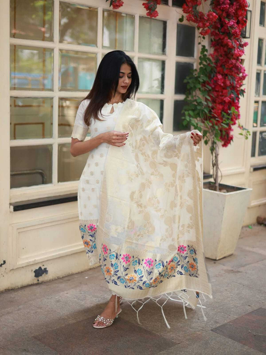 Image of Silk Bliss Printed Kurta, Salwar & Dupatta Set