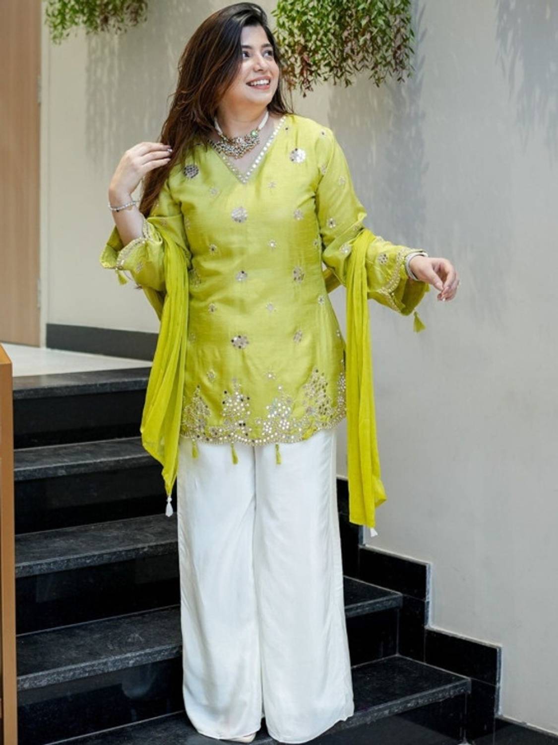 Wtune Women Kurti Palazzo Dupatta Set - Image 4