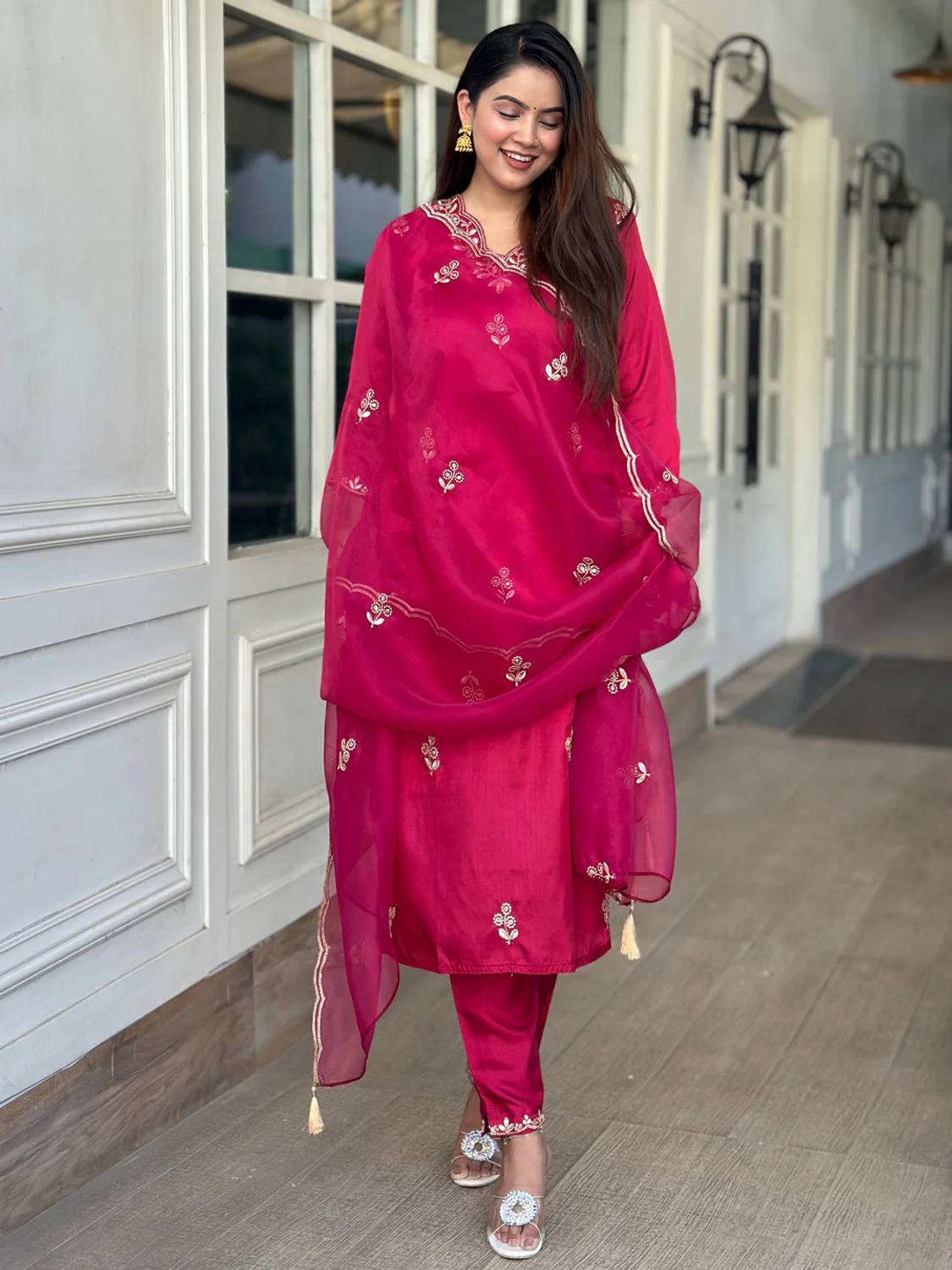 mirapari Embroidered Kurta, Trouser & Dupatta Set - Image 5