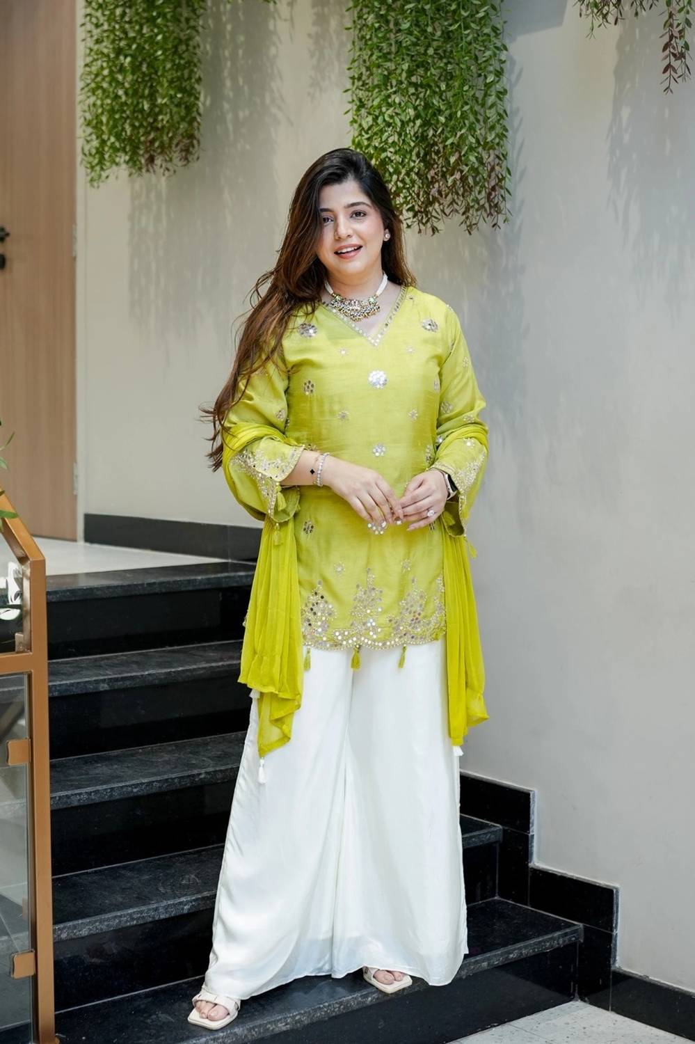 Wtune Women Kurti Palazzo Dupatta Set - Image 2