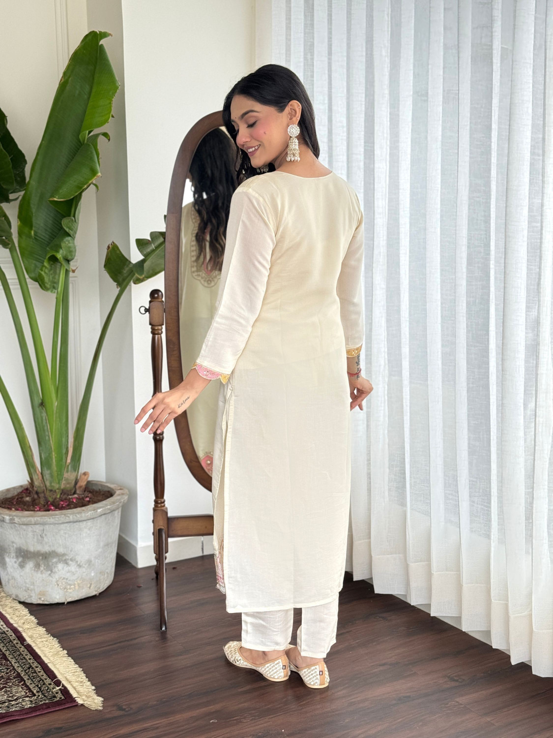 Image of ANERITEXARC Embroidered Kurta, Trouser /Pant & Dupatta Set