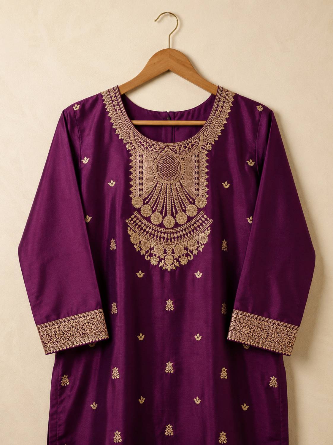 KRYVONN Embroidered Kurta, Trouser & Dupatta Set