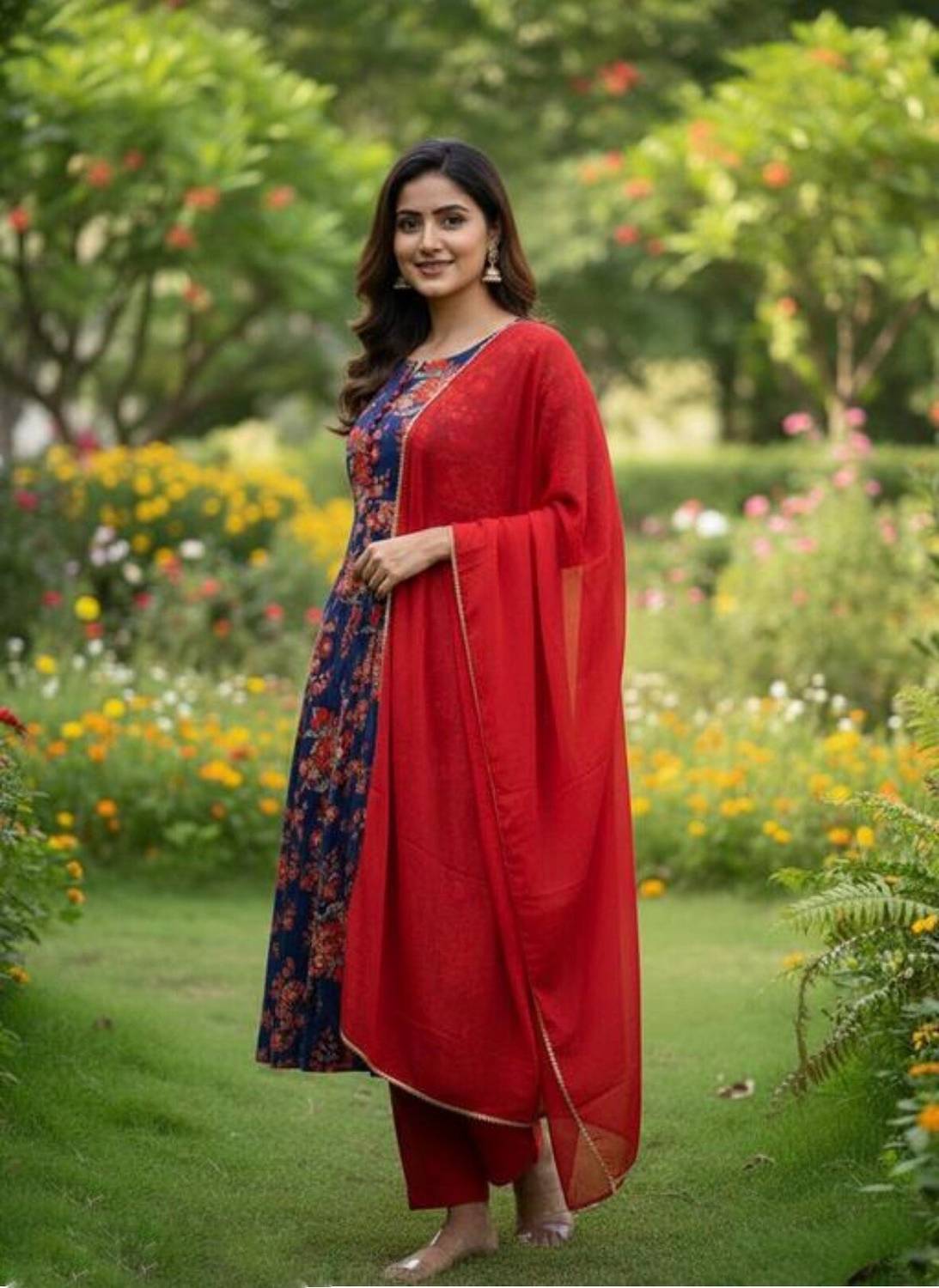 DAKSHFAB Floral Print Kurta Set - Image 3