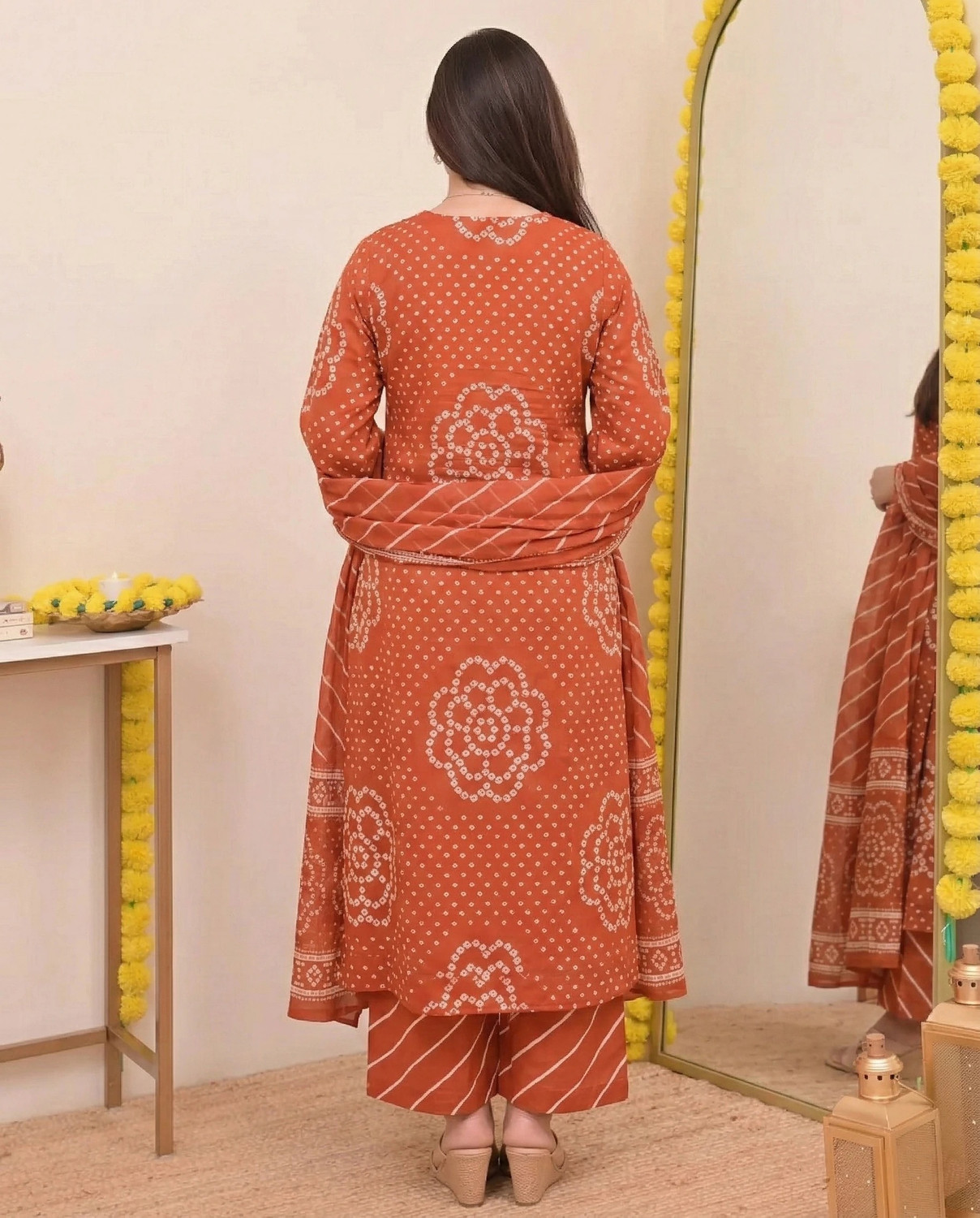 Image of KBZ Printed Kurta, Palazzo & Dupatta Set