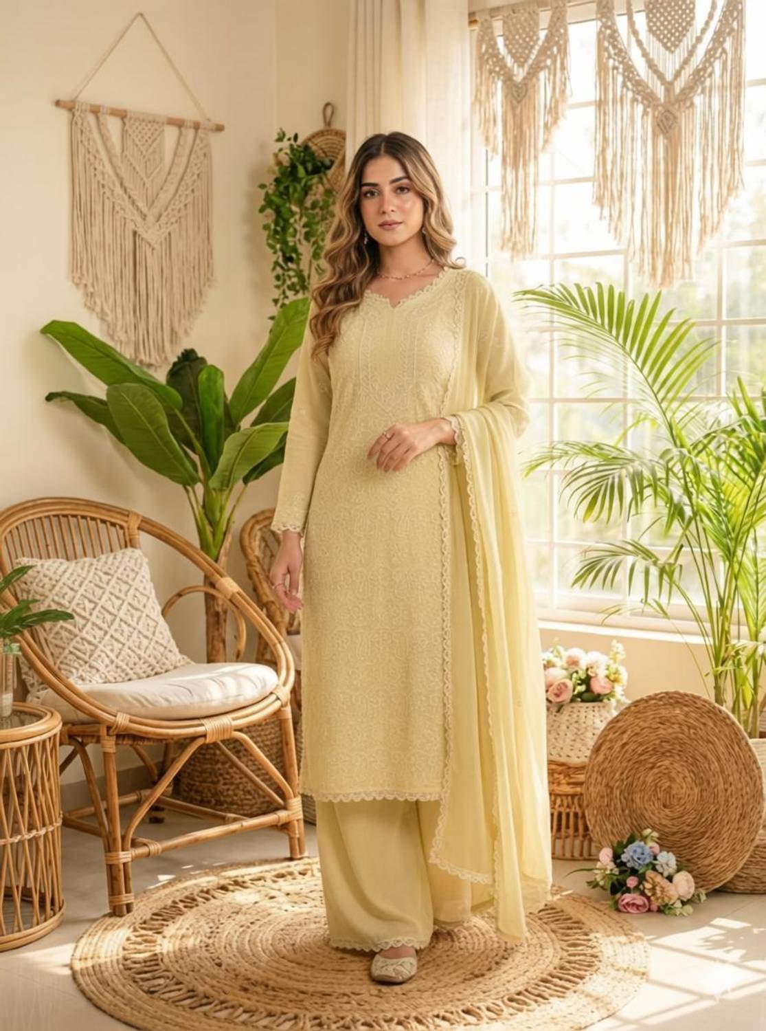 Aditi Embroidered Kurta, Trouser/Pant & Dupatta Set
