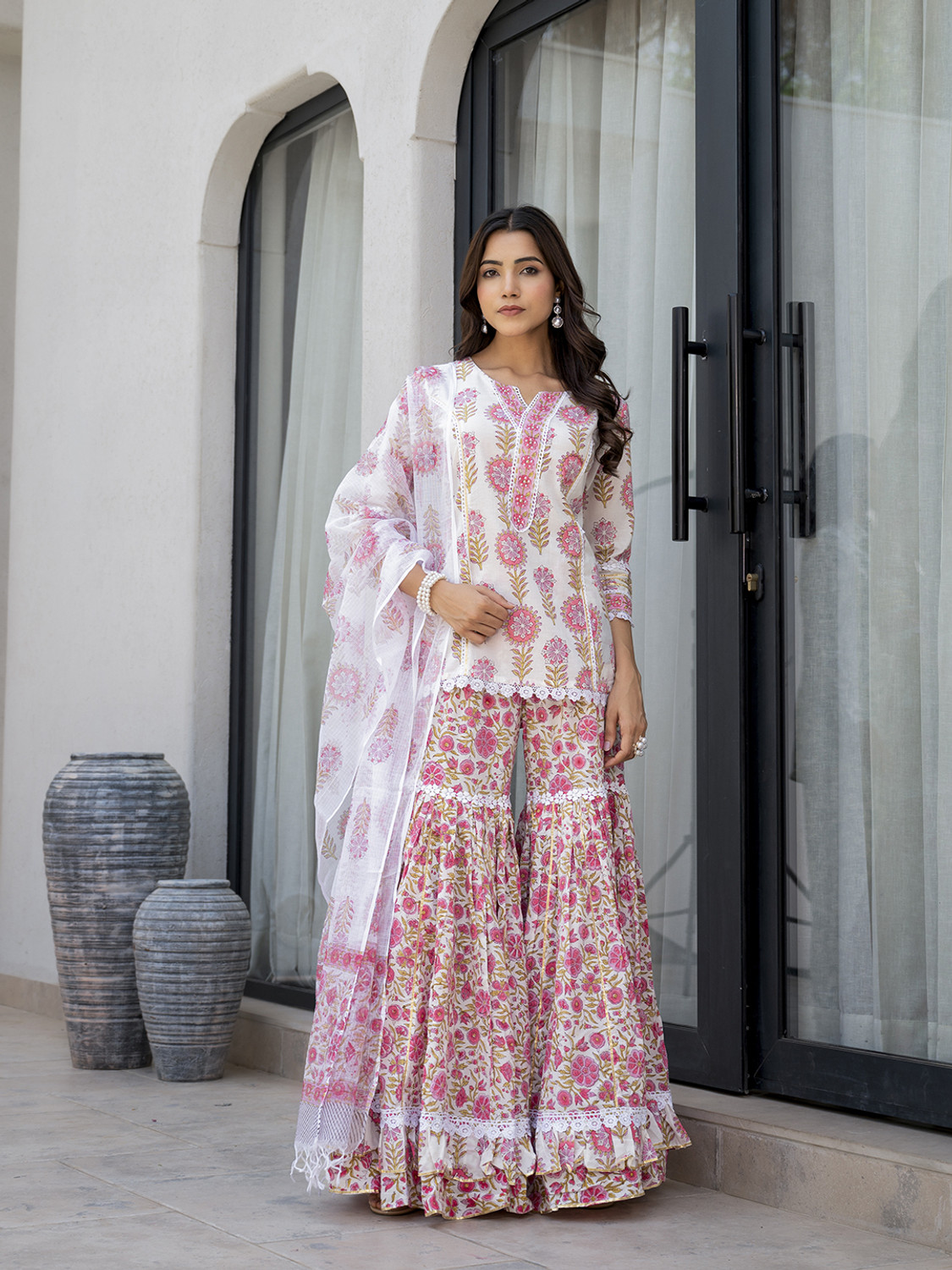Image of DIVENA Printed Kurta, Sharara & Dupatta Set