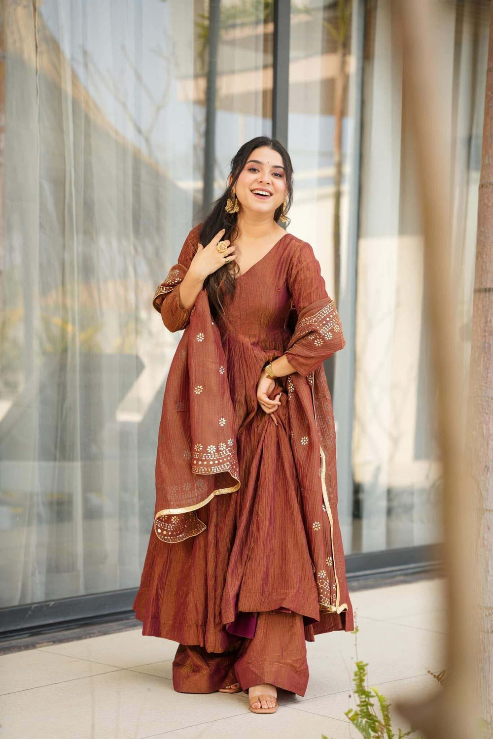 Image of Maruti Creation Women Kurta Palazzo Dupatta Set