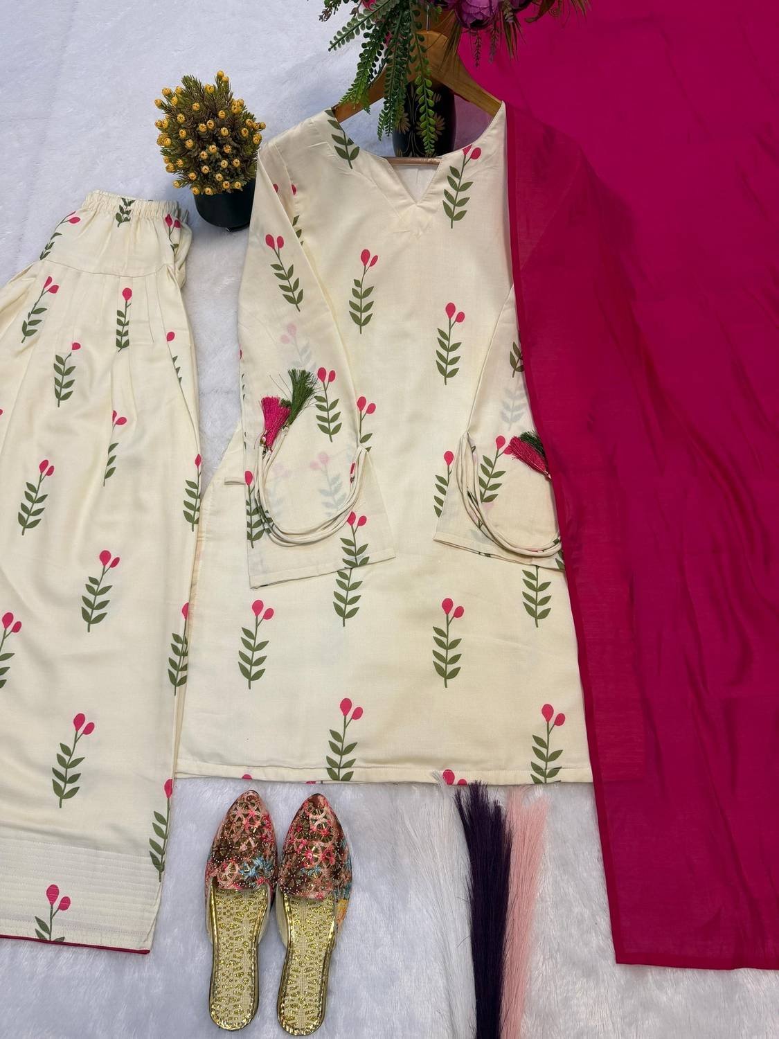 Reelove Floral Print Kurta Set - Image 4