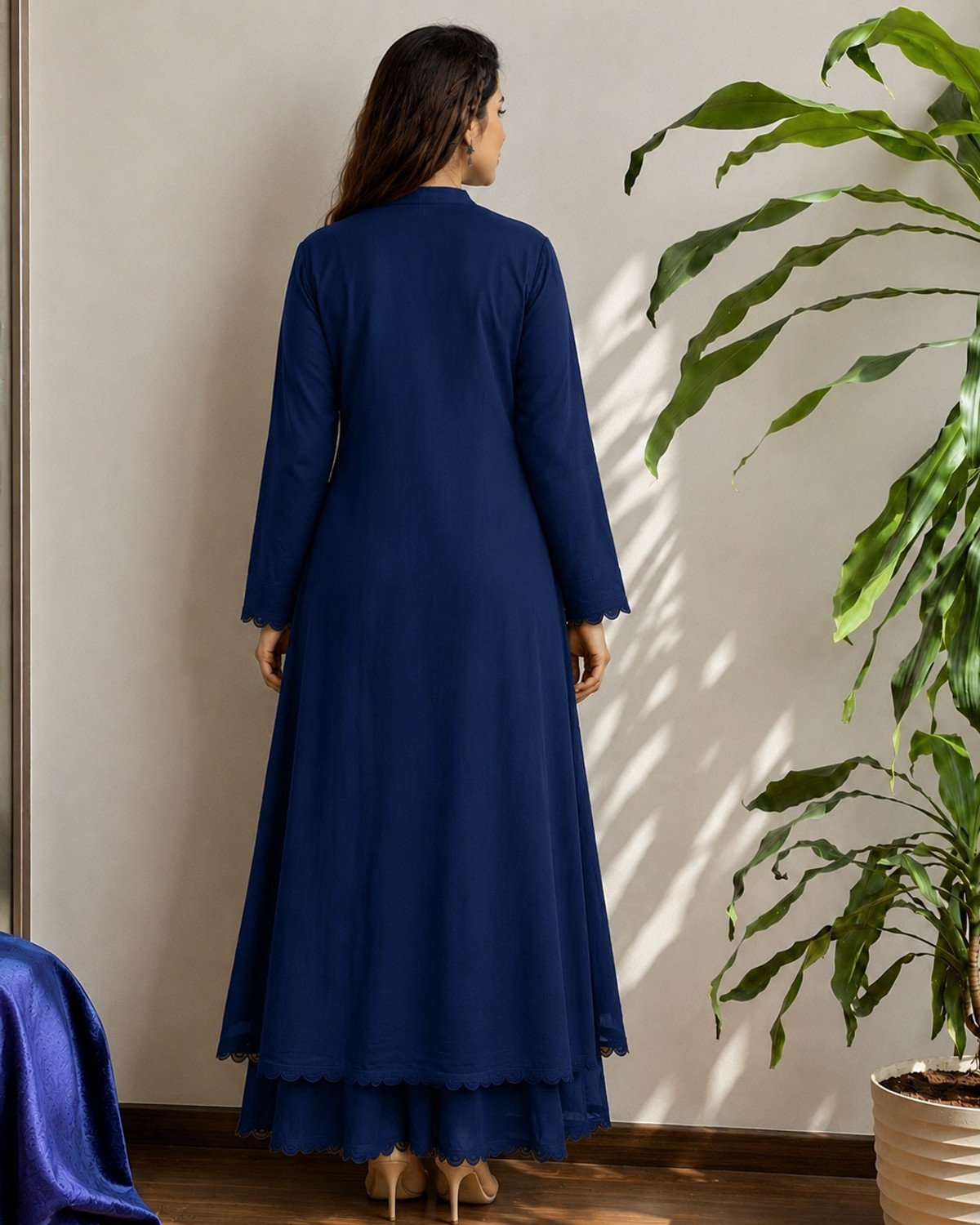 Image of khodal Womens Chikankari Kurta Dupatta Plazo Suit Embroidered Kurta, Palazzo & Dupatta Set
