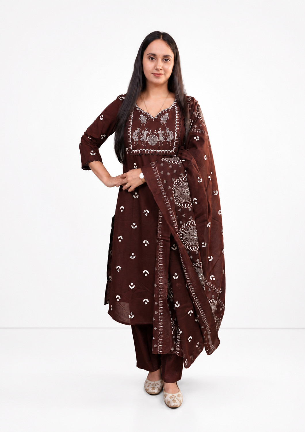 Image of ALLVORA Embroidered, Embellished Kurta, Salwar & Dupatta Set