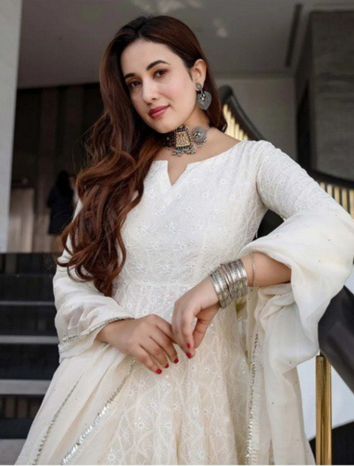 Image of STYLISH CREATION Embroidered Anarkali Kurta, Bottom & Dupatta Set