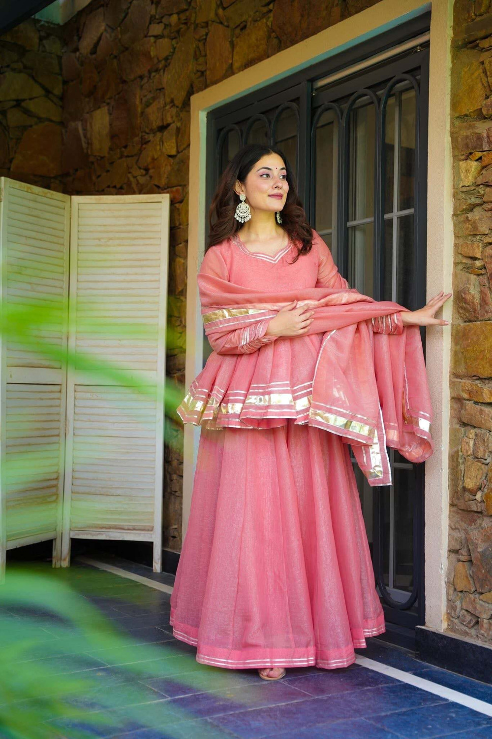 Image of WHITEDEER Solid Kurta, Salwar & Dupatta Set