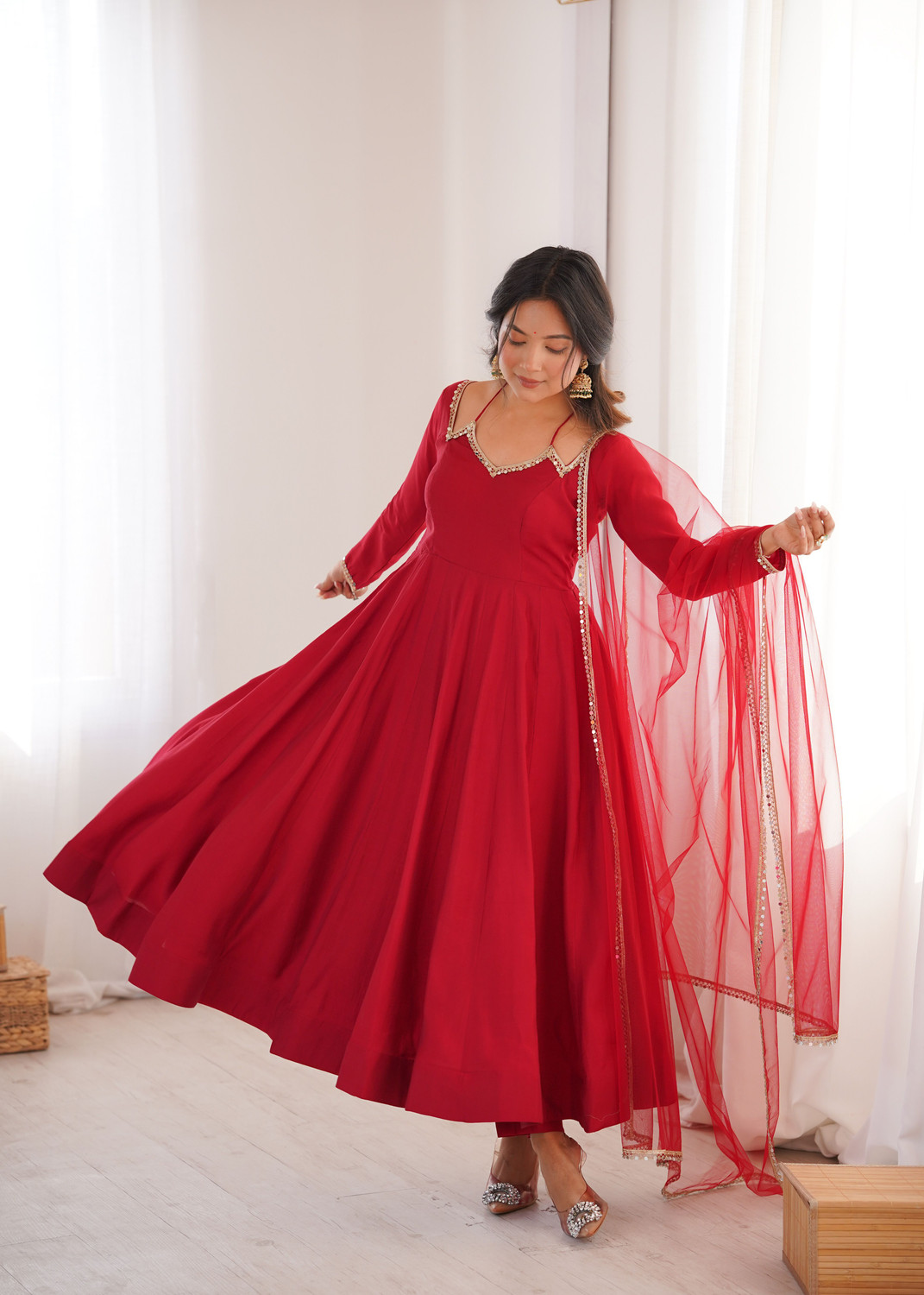 Image of CULTISE QUEEN Solid Kurta, Trouser /Pant & Dupatta Set
