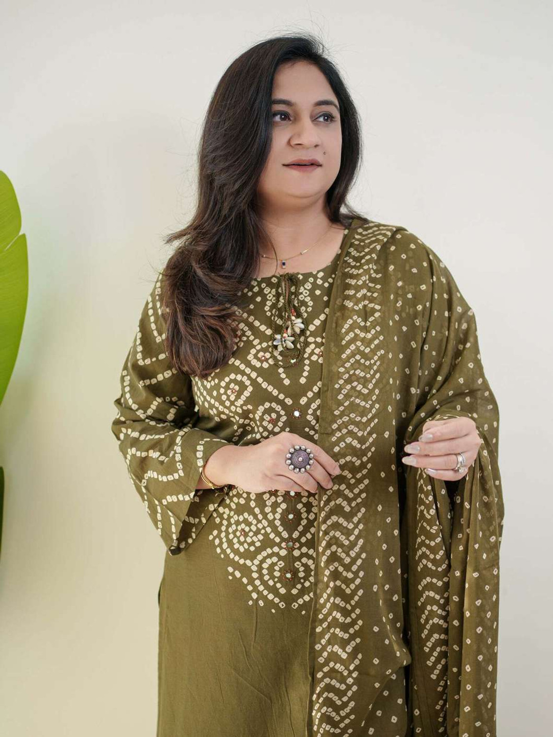 Image of BNA BNAYA Printed Kurta, Trouser /Pant & Dupatta Set