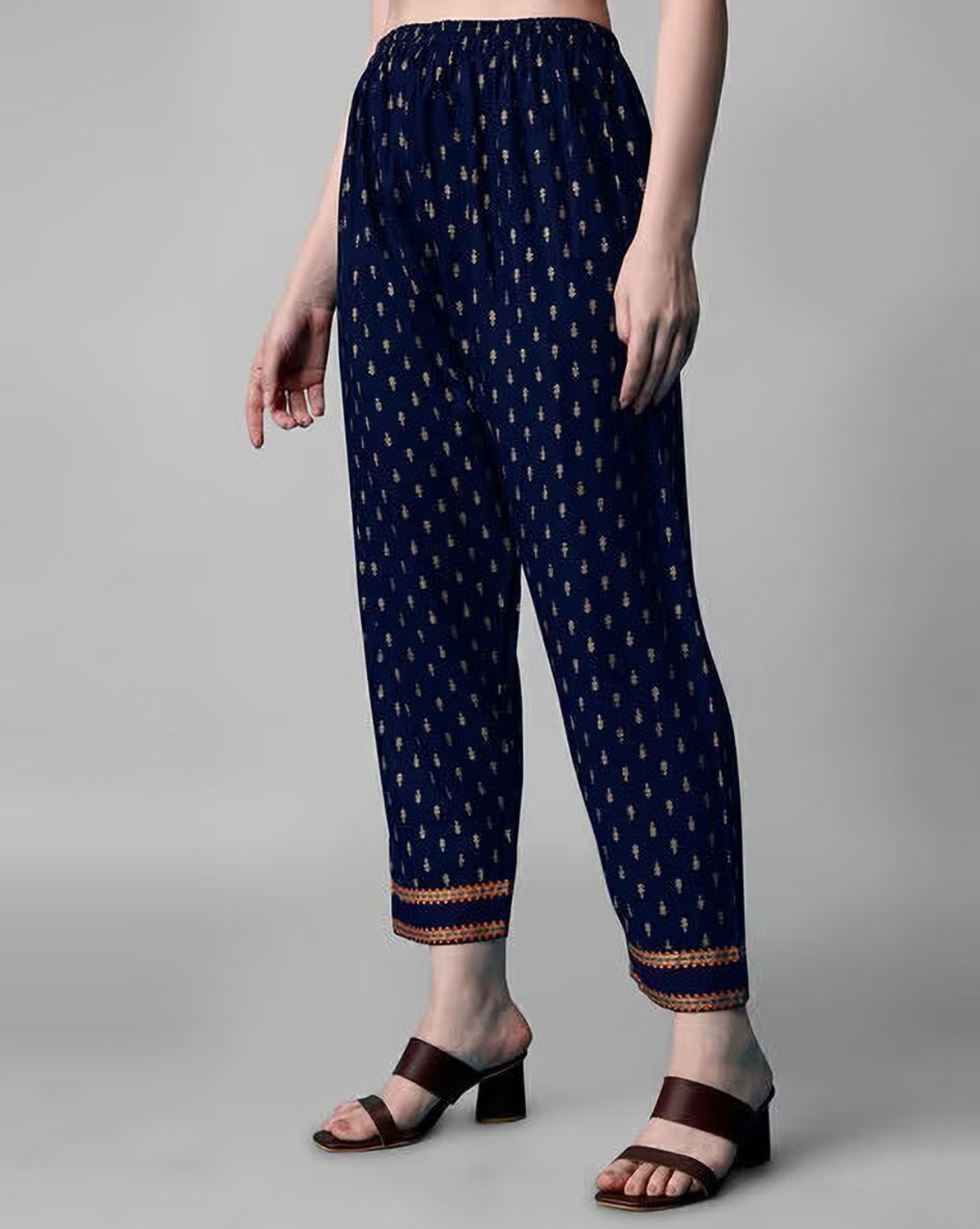 Image of Queens Fab Printed, Embroidered Anarkali Kurta, Bottom & Dupatta Set
