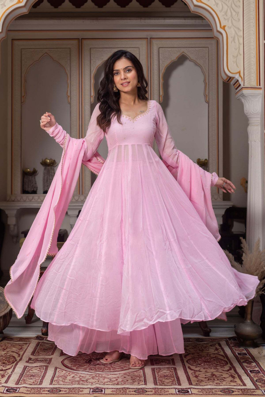 Image of Maa Khodiyar Fab Women Kurta Palazzo Dupatta Set